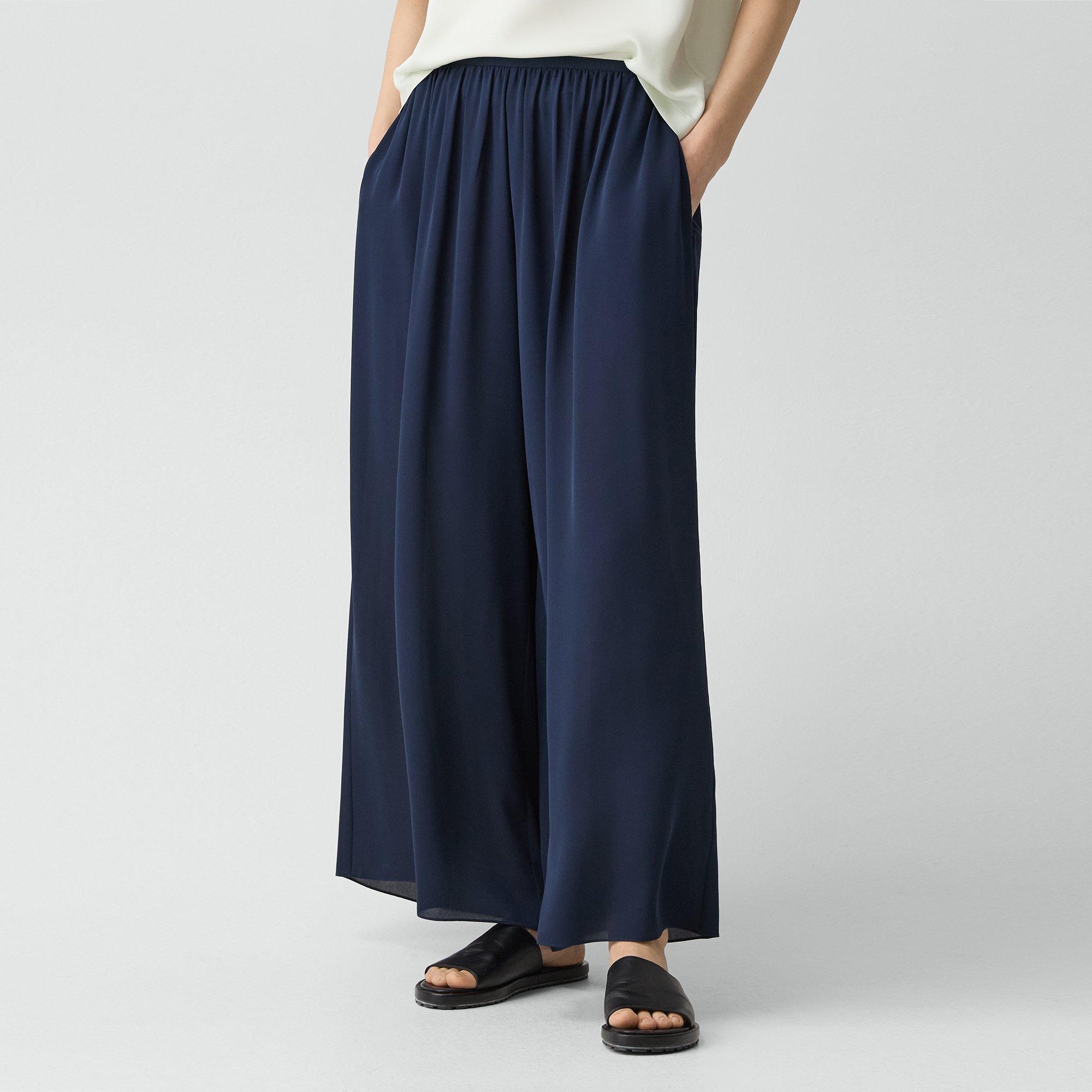 Fluid A-Line Pant in Silk Georgette