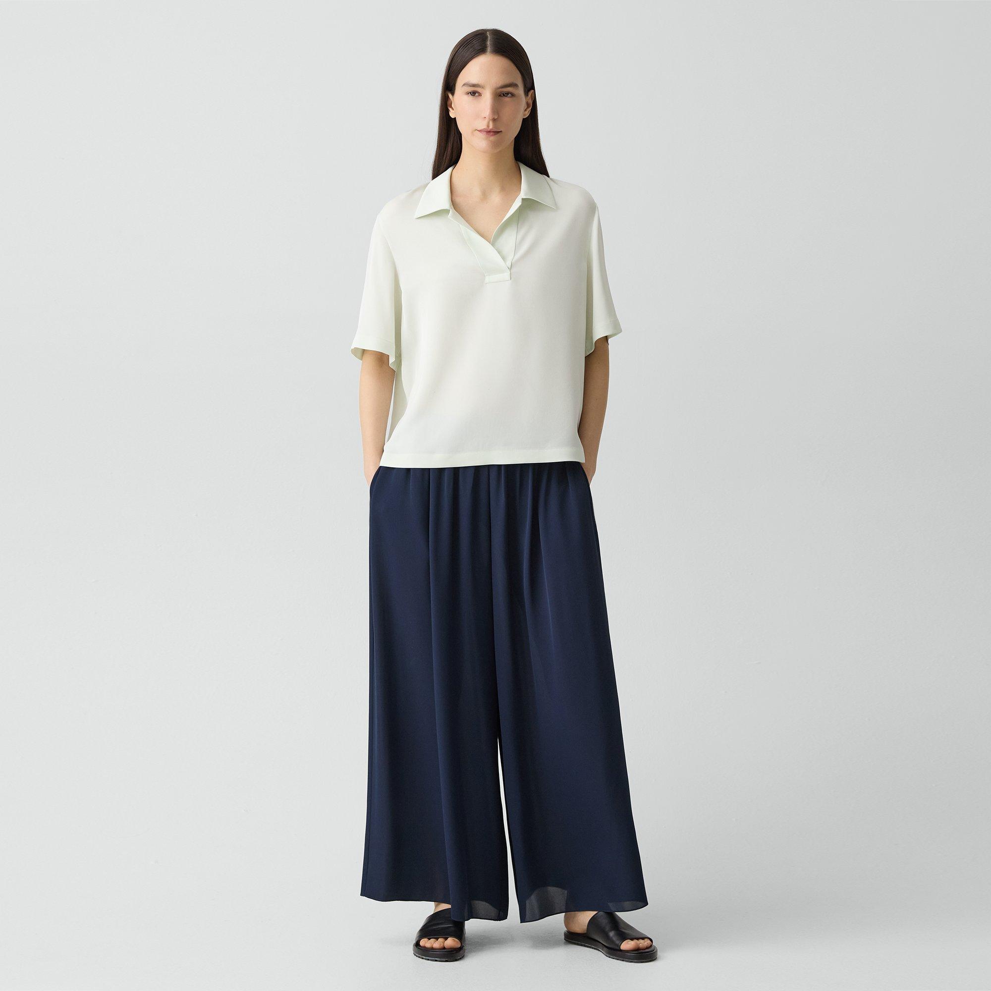Fluid A-Line Pant in Silk Georgette