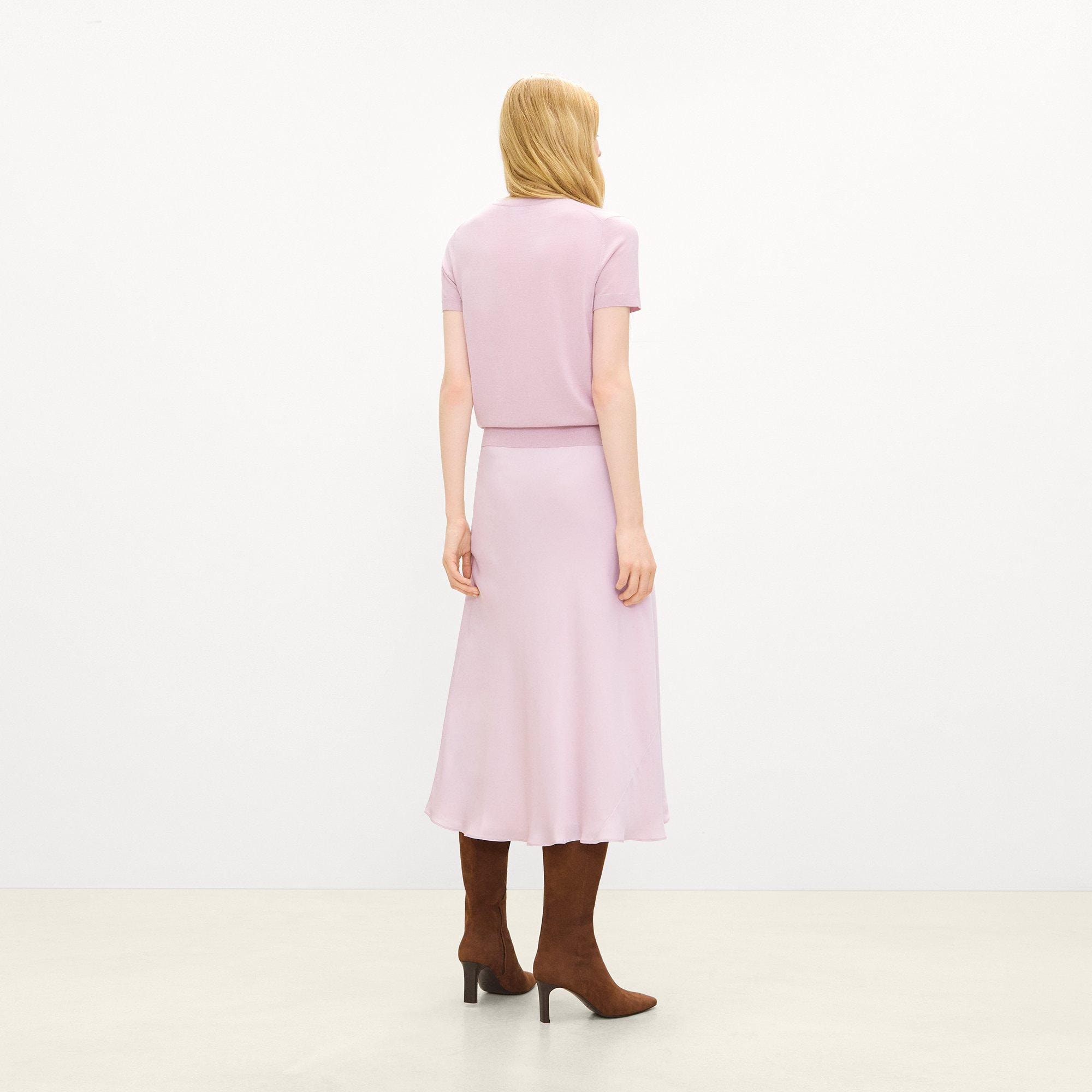 Fluid Pull-On Skirt in Silk Georgette
