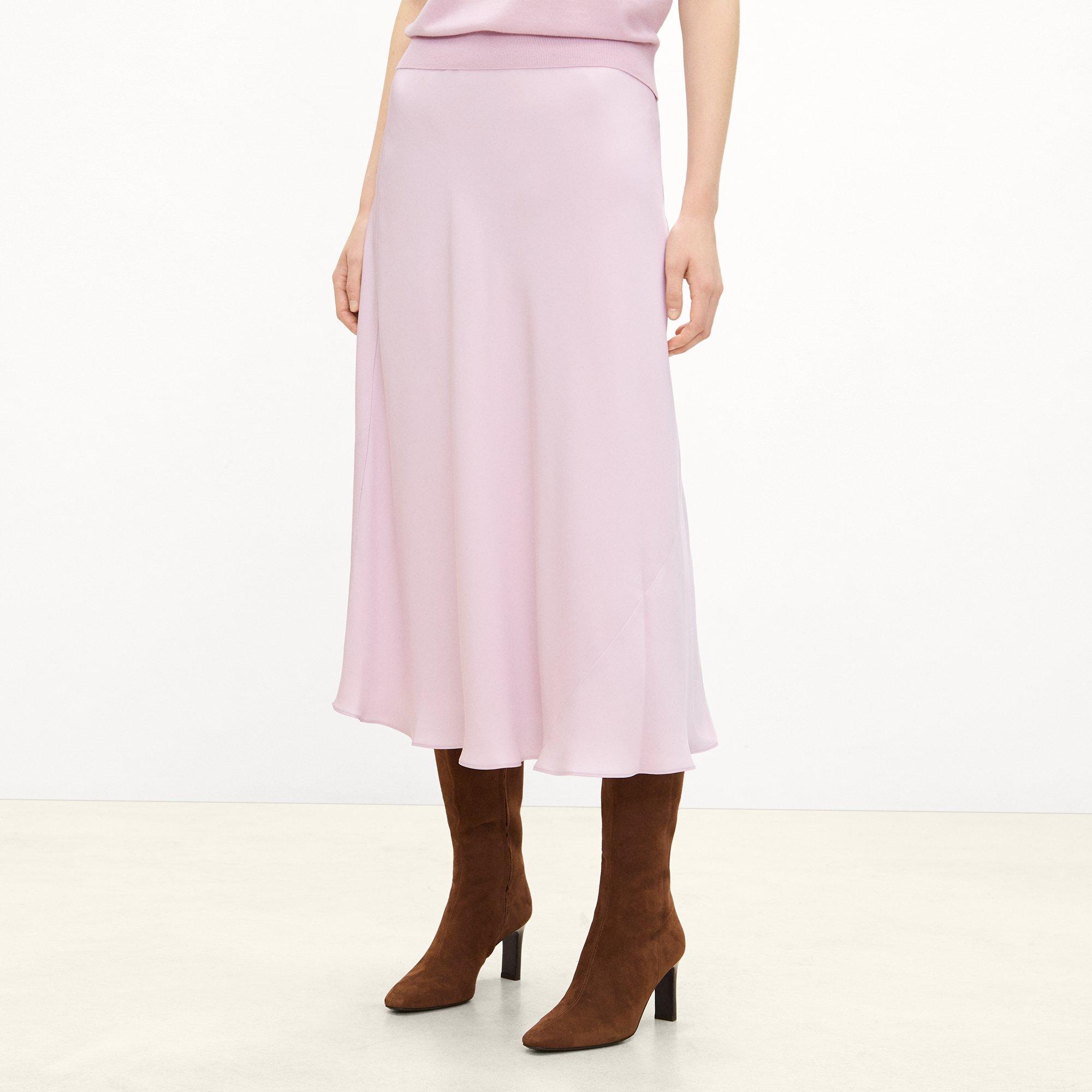 Fluid Pull-On Skirt in Silk Georgette