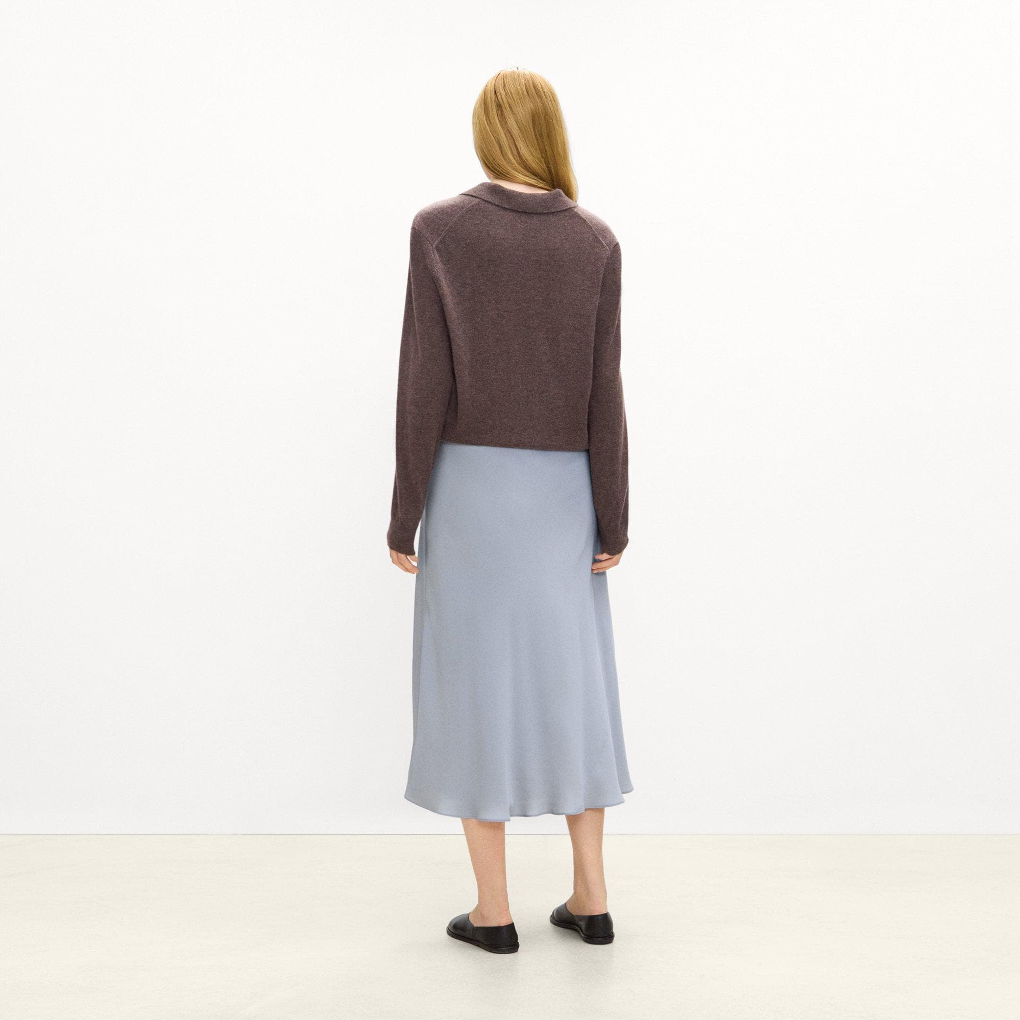 Fluid Pull-On Skirt in Silk Georgette