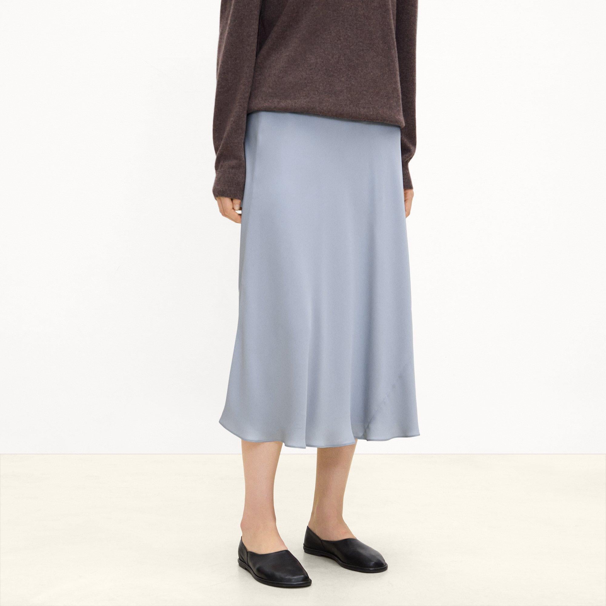 Fluid Pull-On Skirt in Silk Georgette