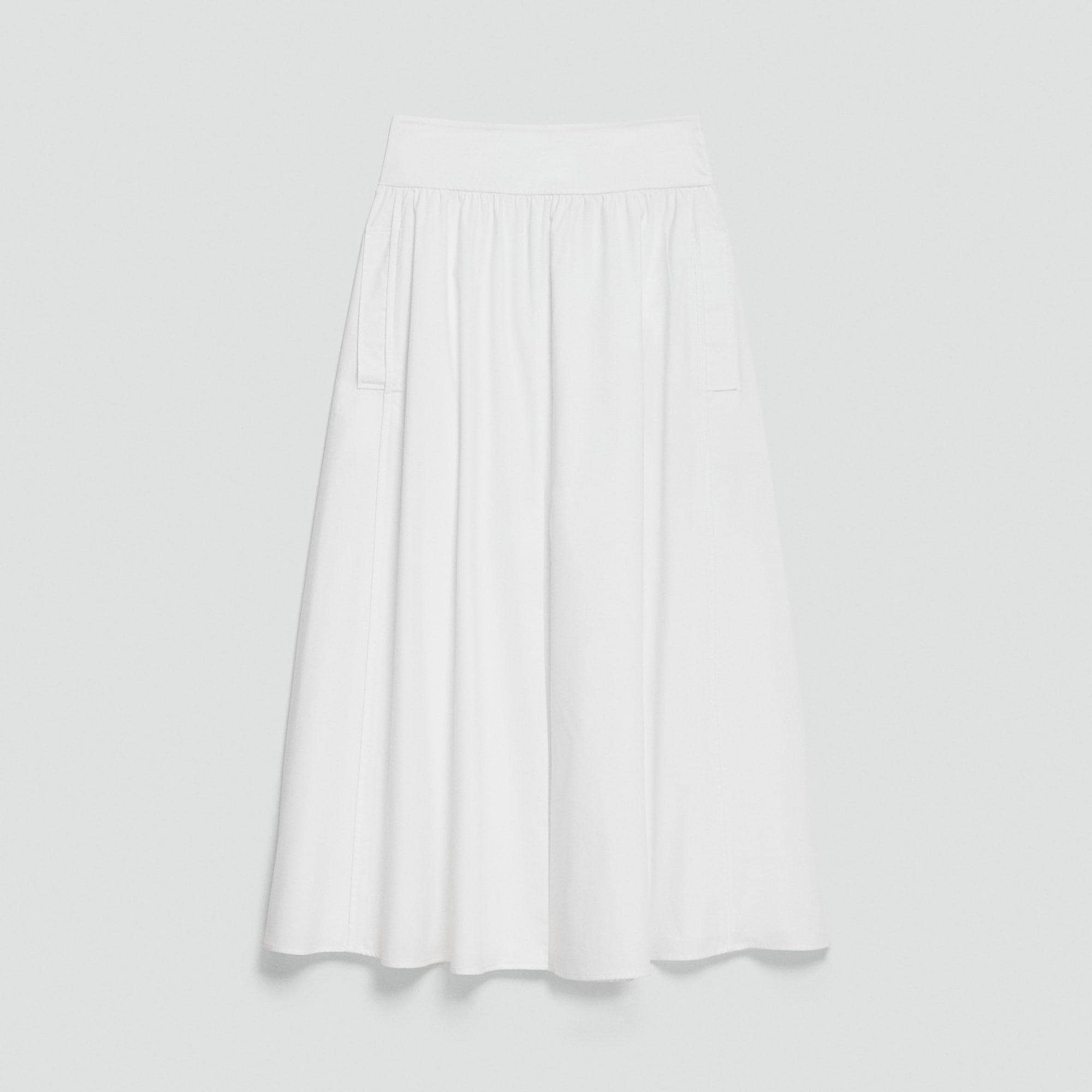 Vented Skirt in Relaxed Poplin