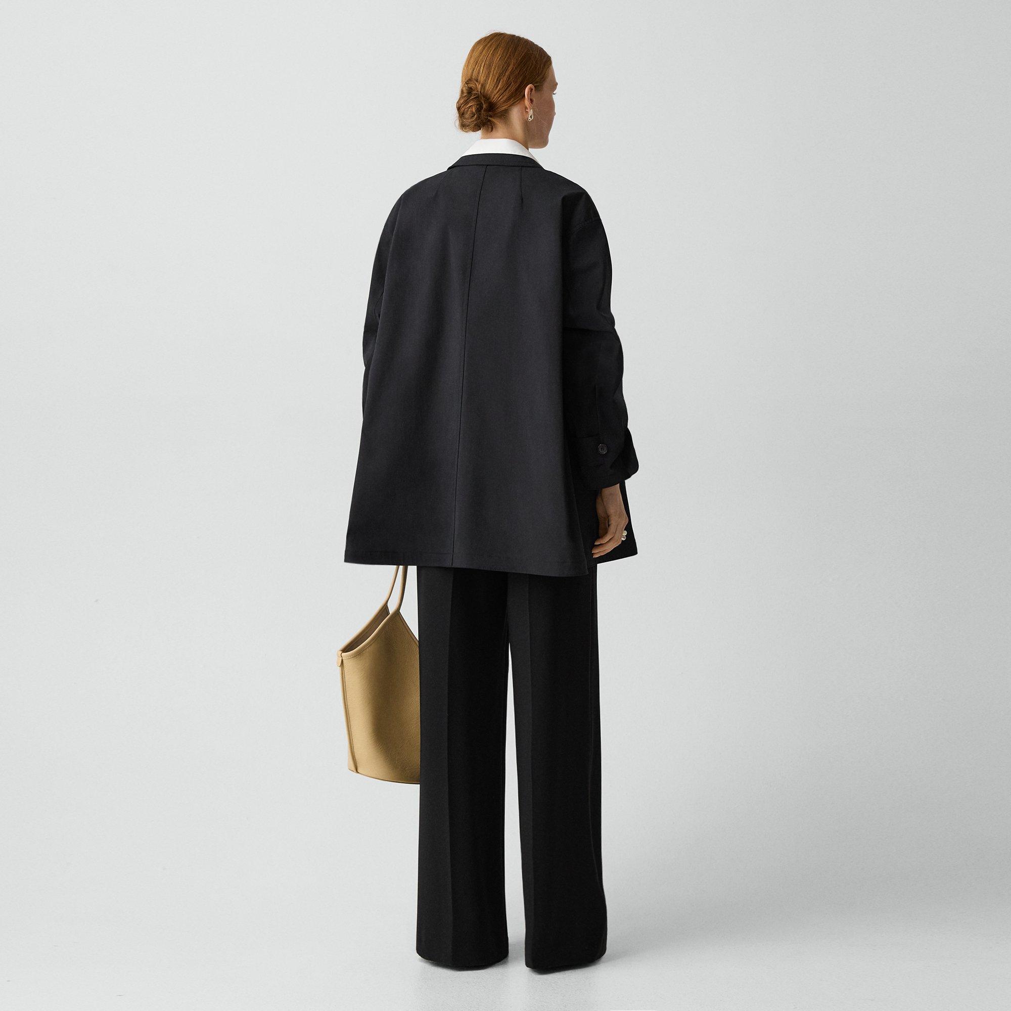 A-Line Trench Coat in Sleek Cotton