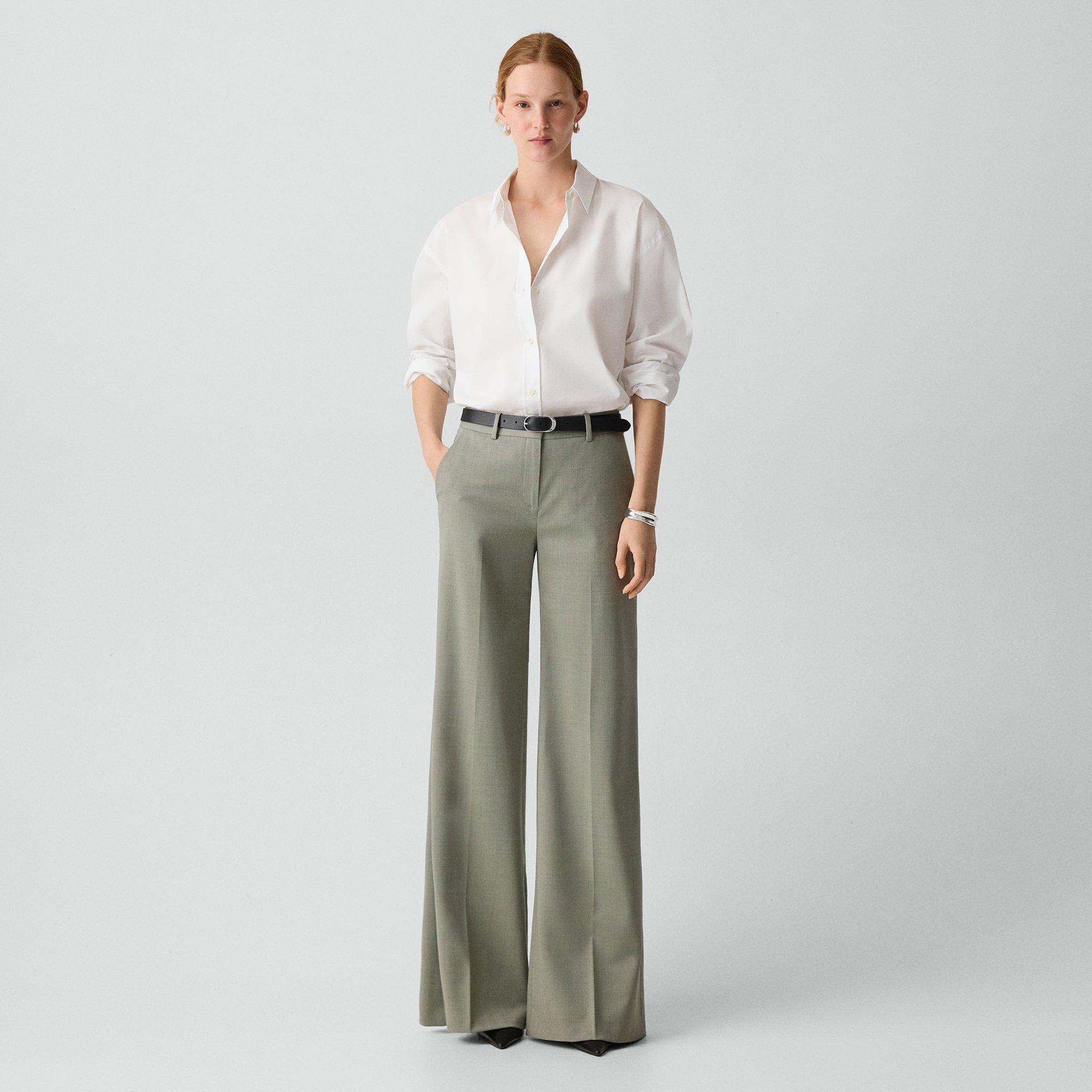 Button-Back Shirt in Relaxed Poplin