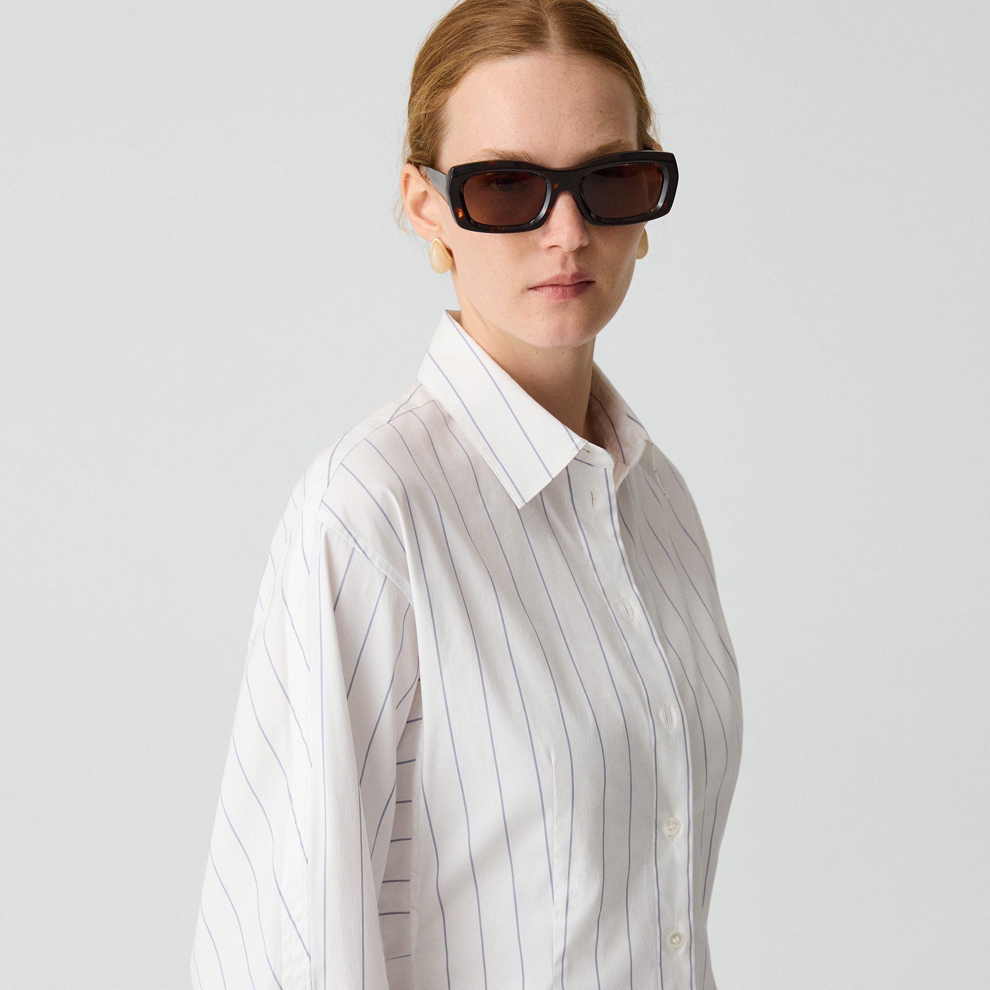 Shirt Dress in Striped Poplin