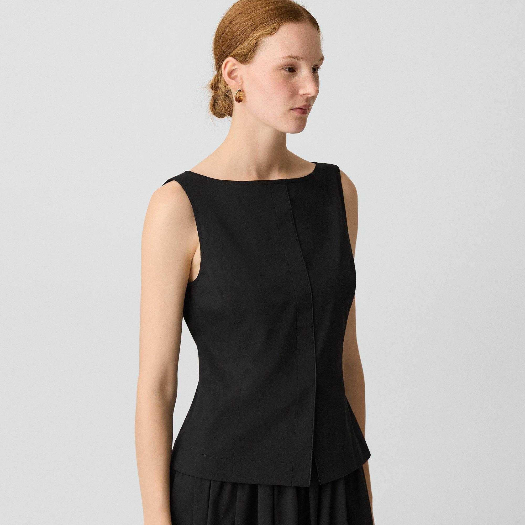Boatneck Midi Dress in Relaxed Poplin