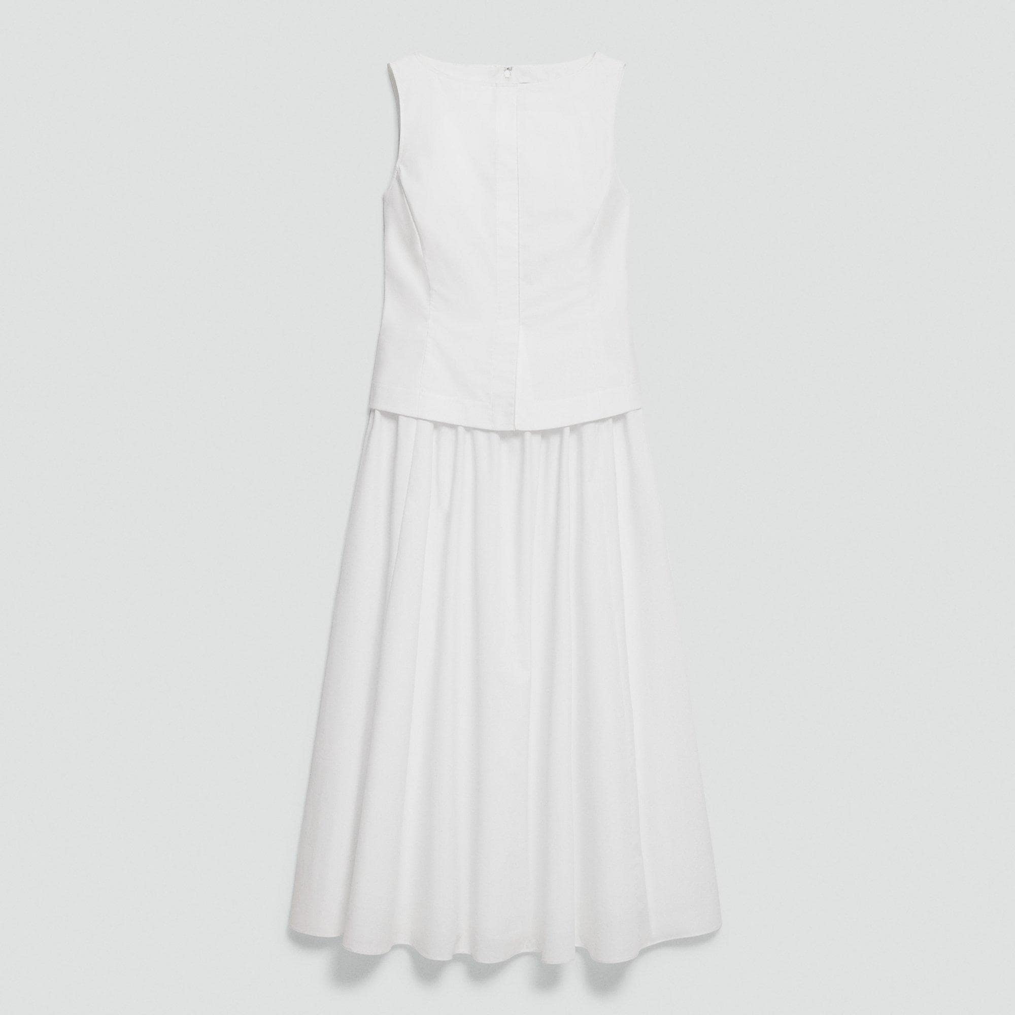Boatneck Midi Dress in Relaxed Poplin