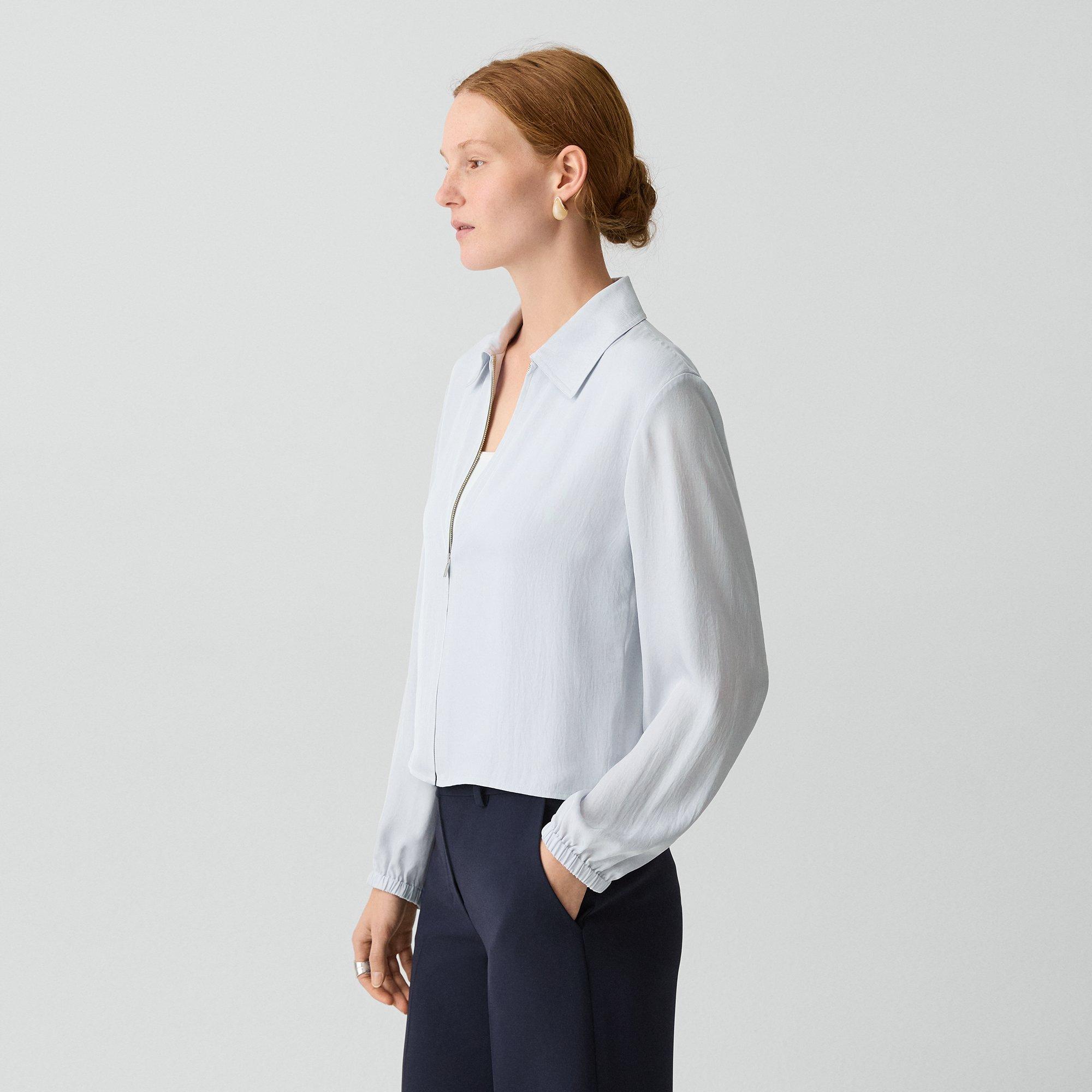 Cropped Jacket in Washed Twill