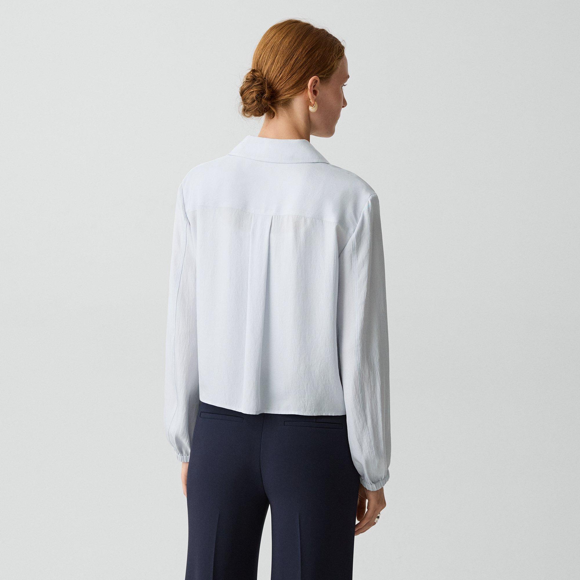 Cropped Jacket in Washed Twill