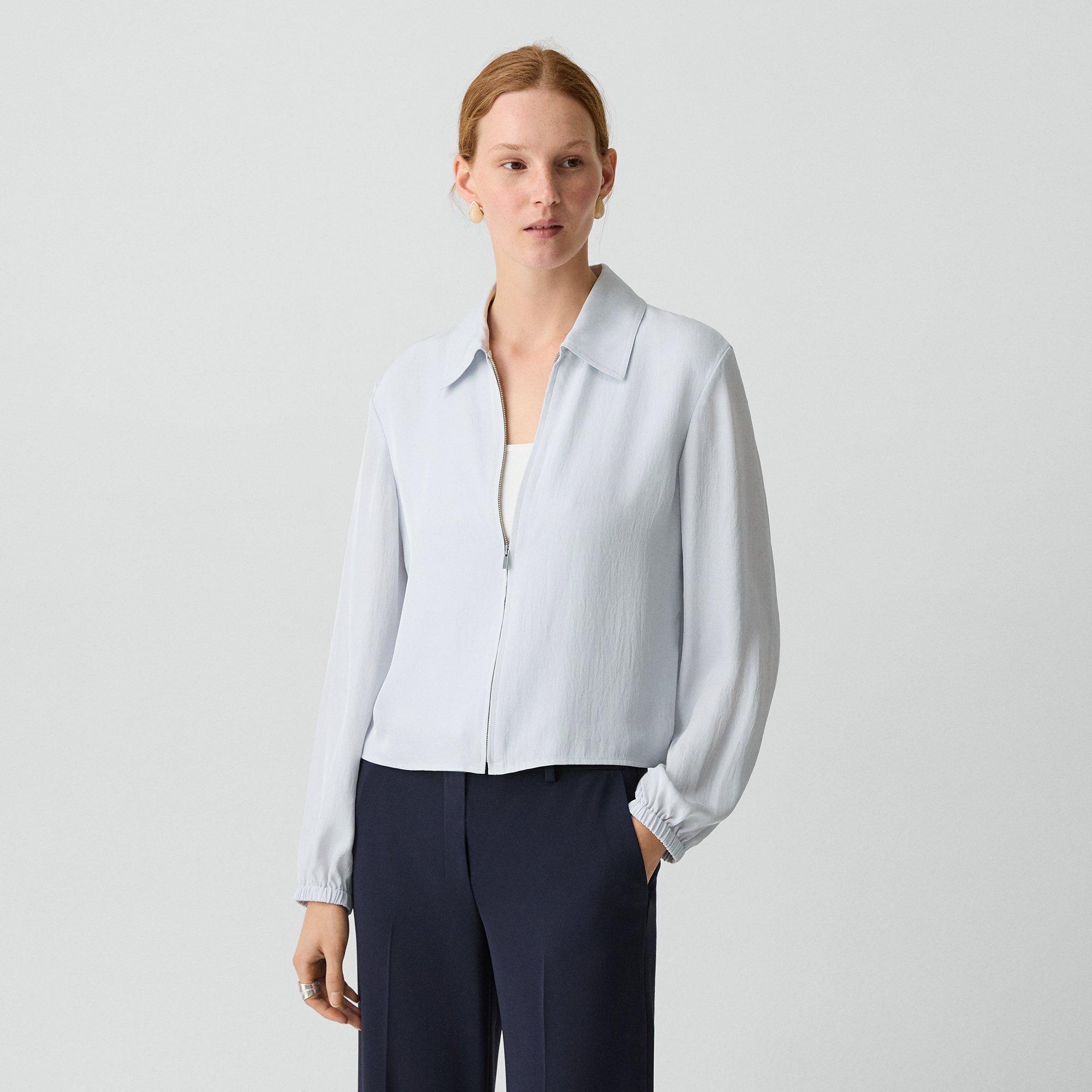 Cropped Jacket in Washed Twill