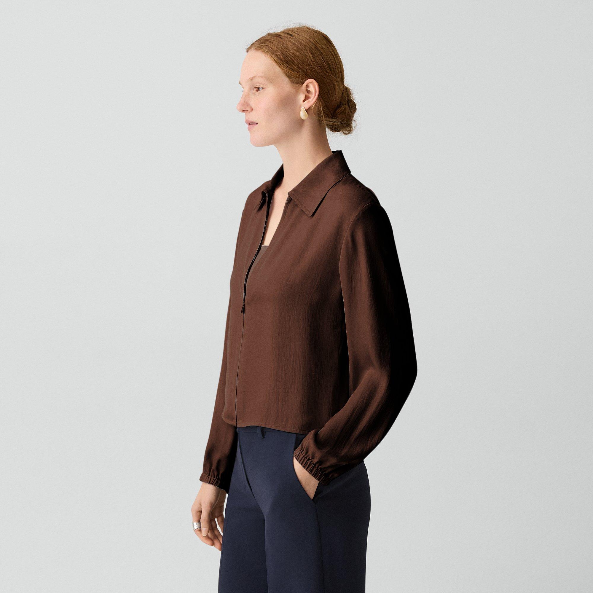 Cropped Jacket in Washed Twill