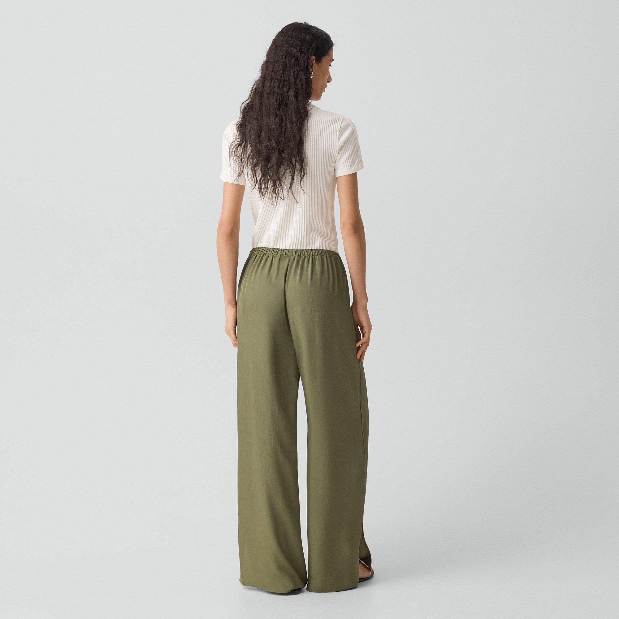 Vented Pull-On Pant in Washed Twill