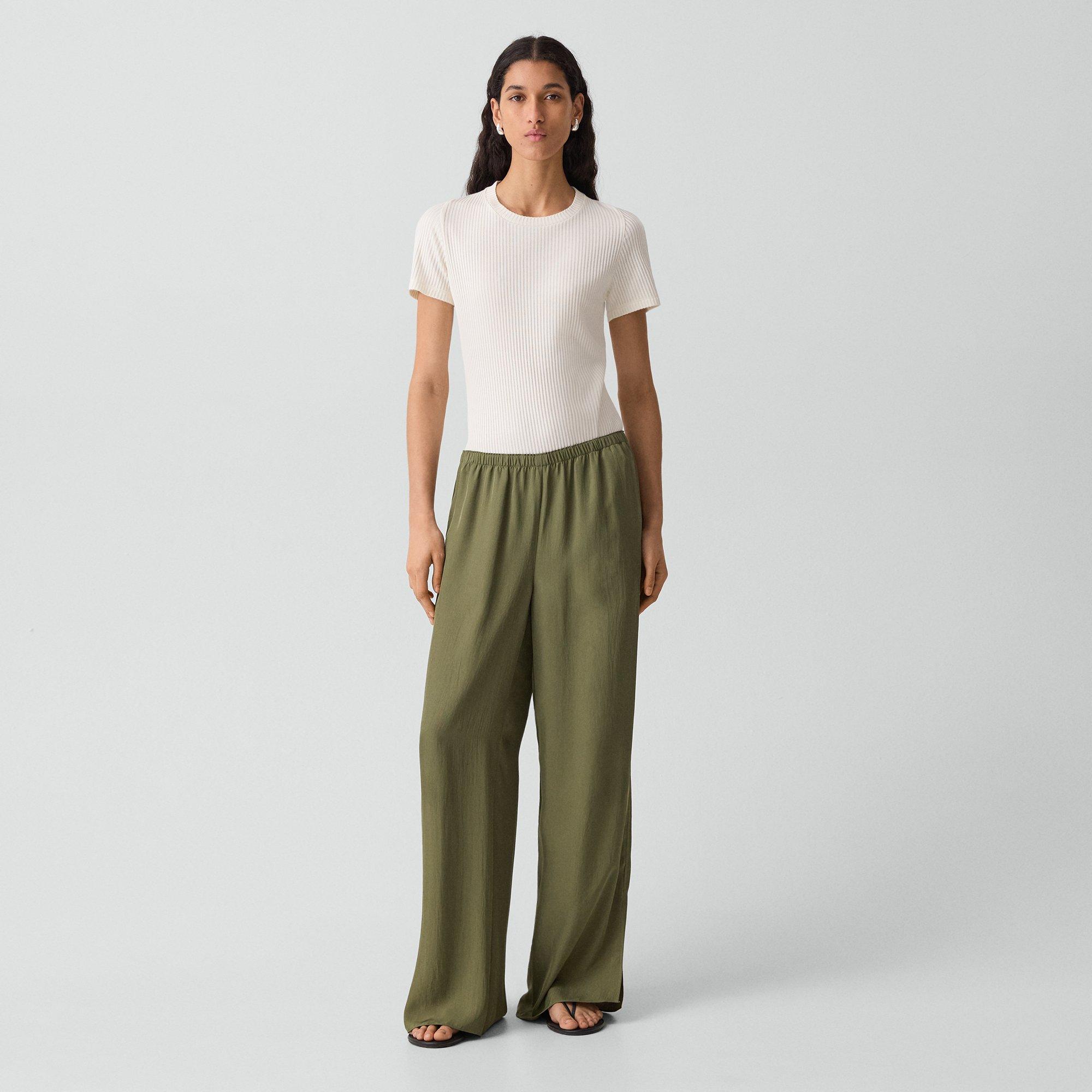 Vented Pull-On Pant in Washed Twill