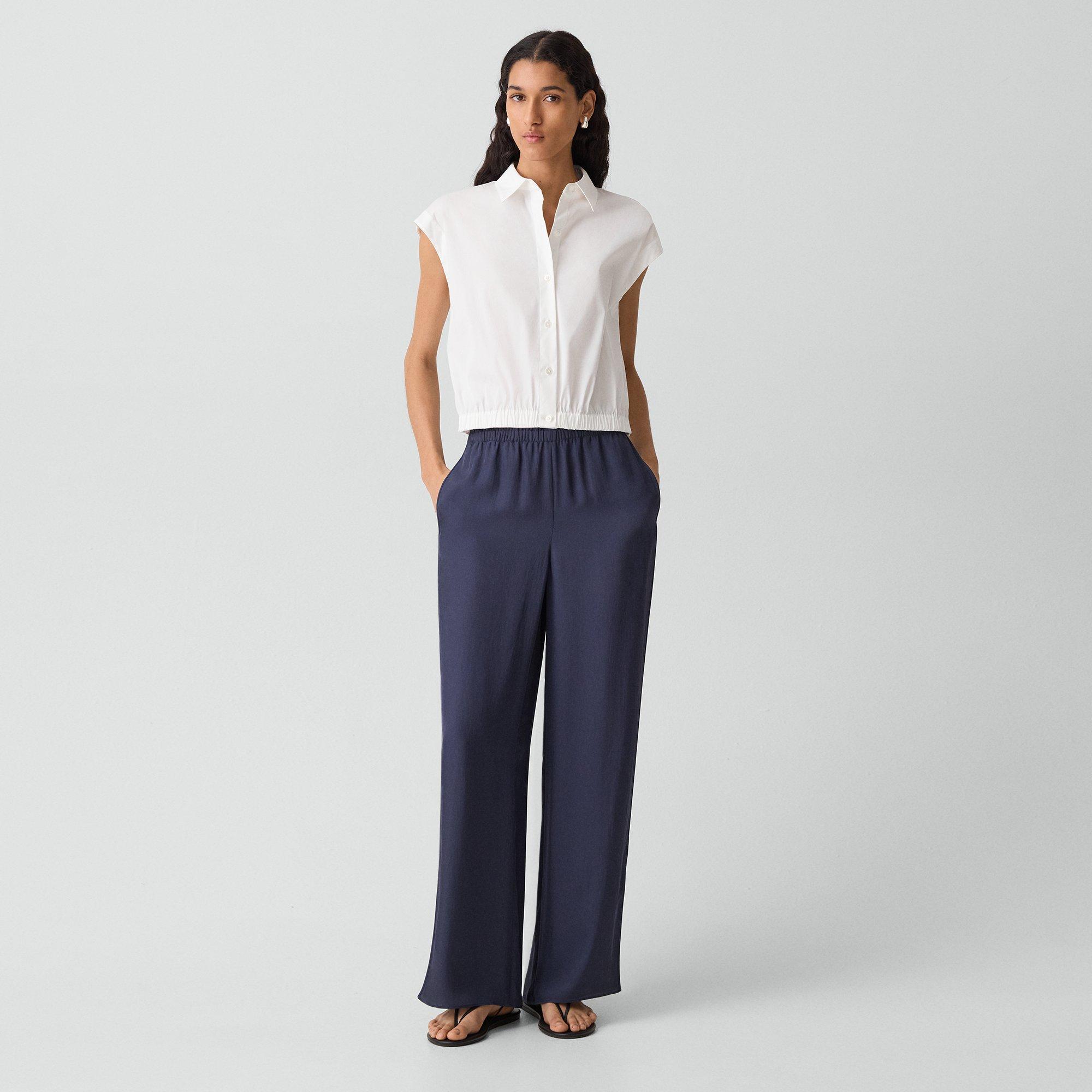 Vented Pull-On Pant in Washed Twill