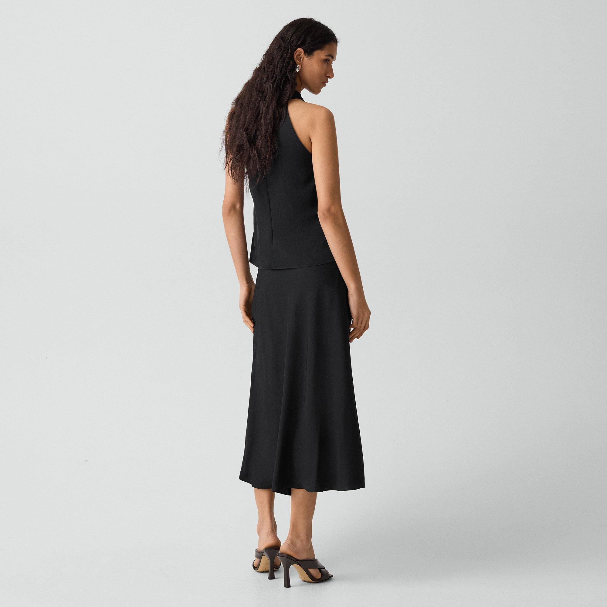 Fluid Pull-On Skirt in Washed Twill
