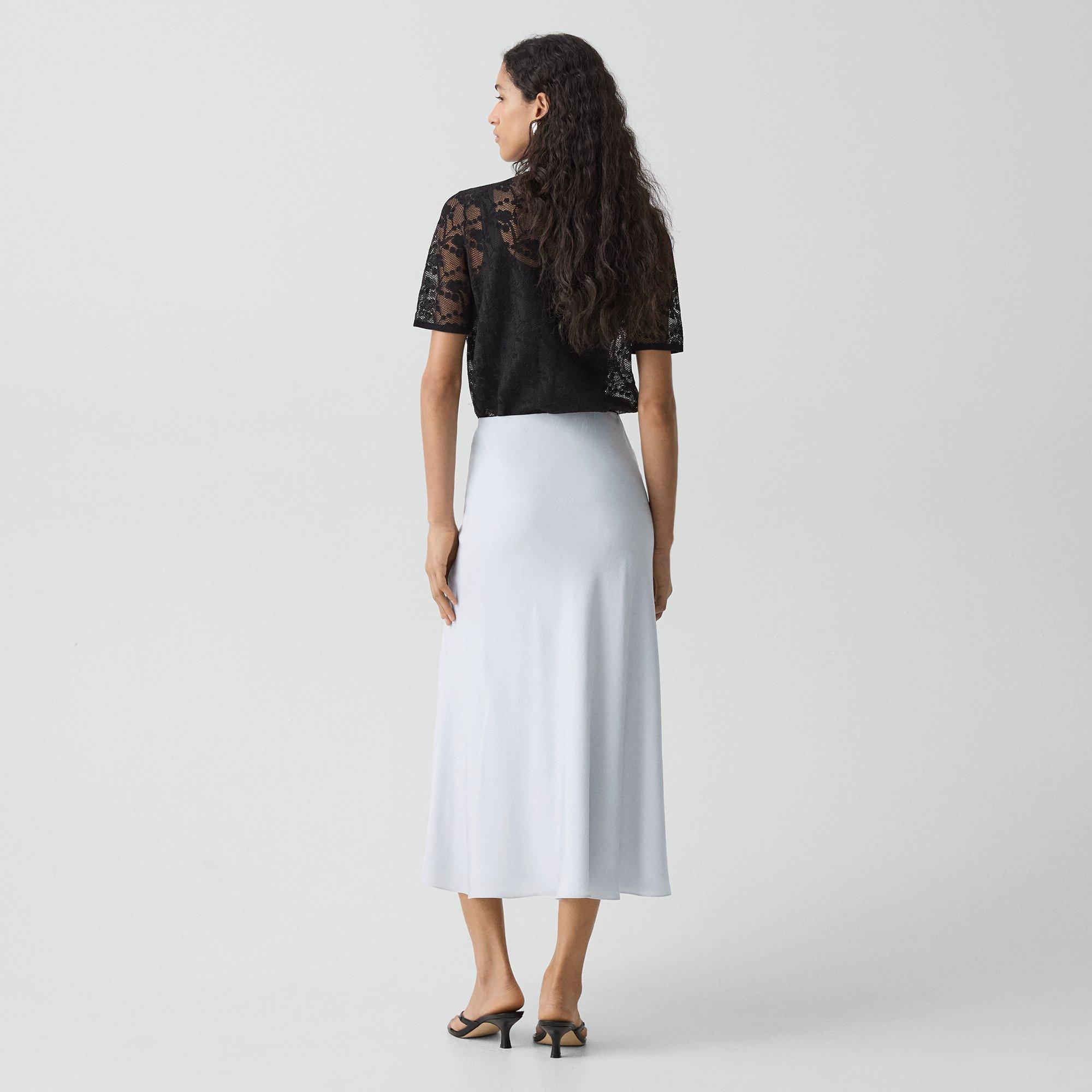Fluid Pull-On Skirt in Washed Twill