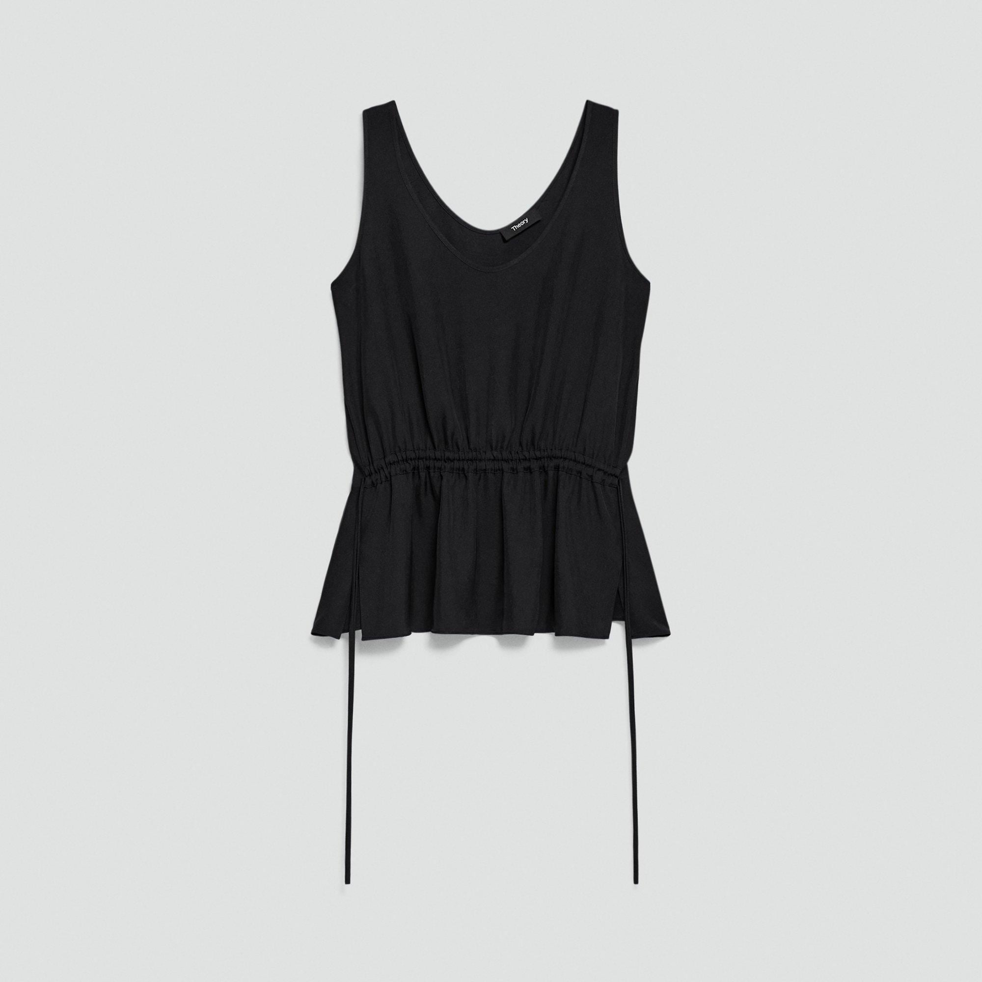 Tie-Waist Tank Top in Washed Twill