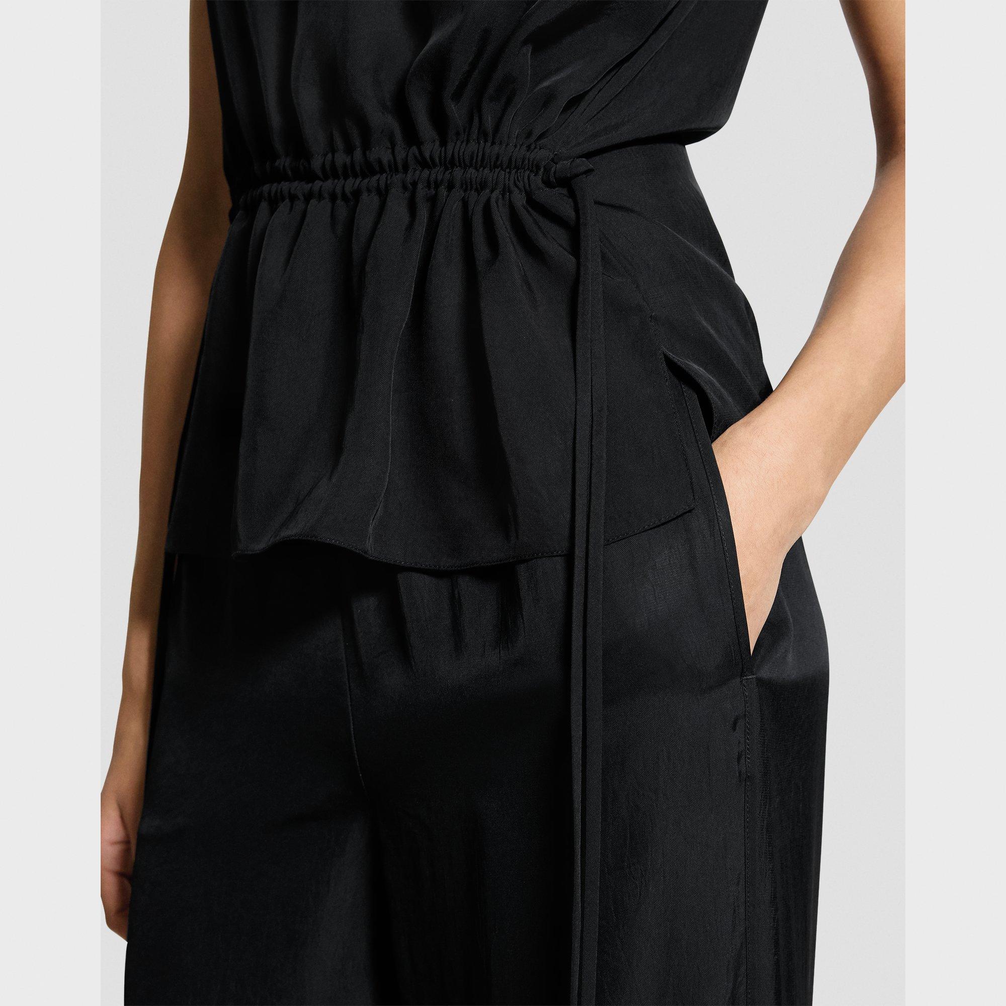 Tie-Waist Tank Top in Washed Twill