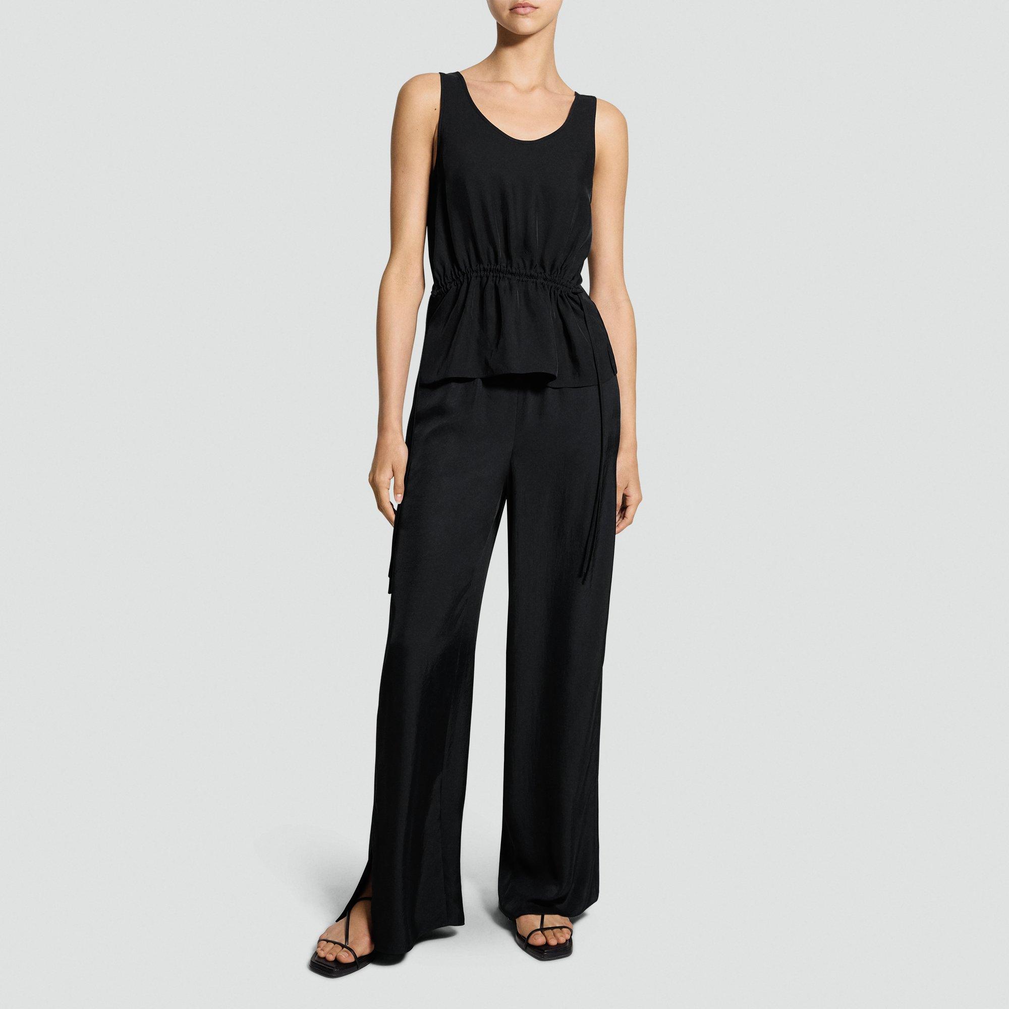Tie-Waist Tank Top in Washed Twill