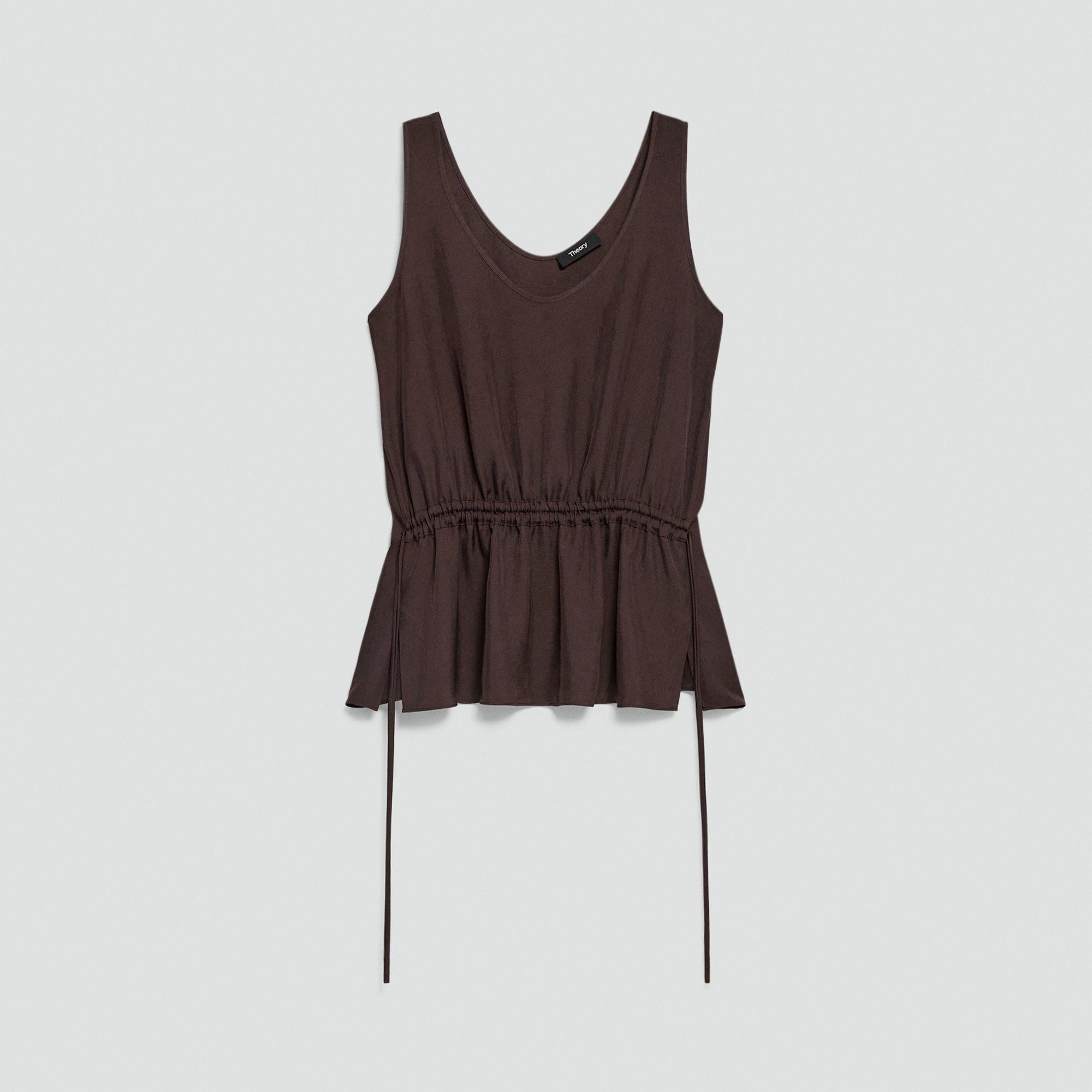 Tie-Waist Tank Top in Washed Twill
