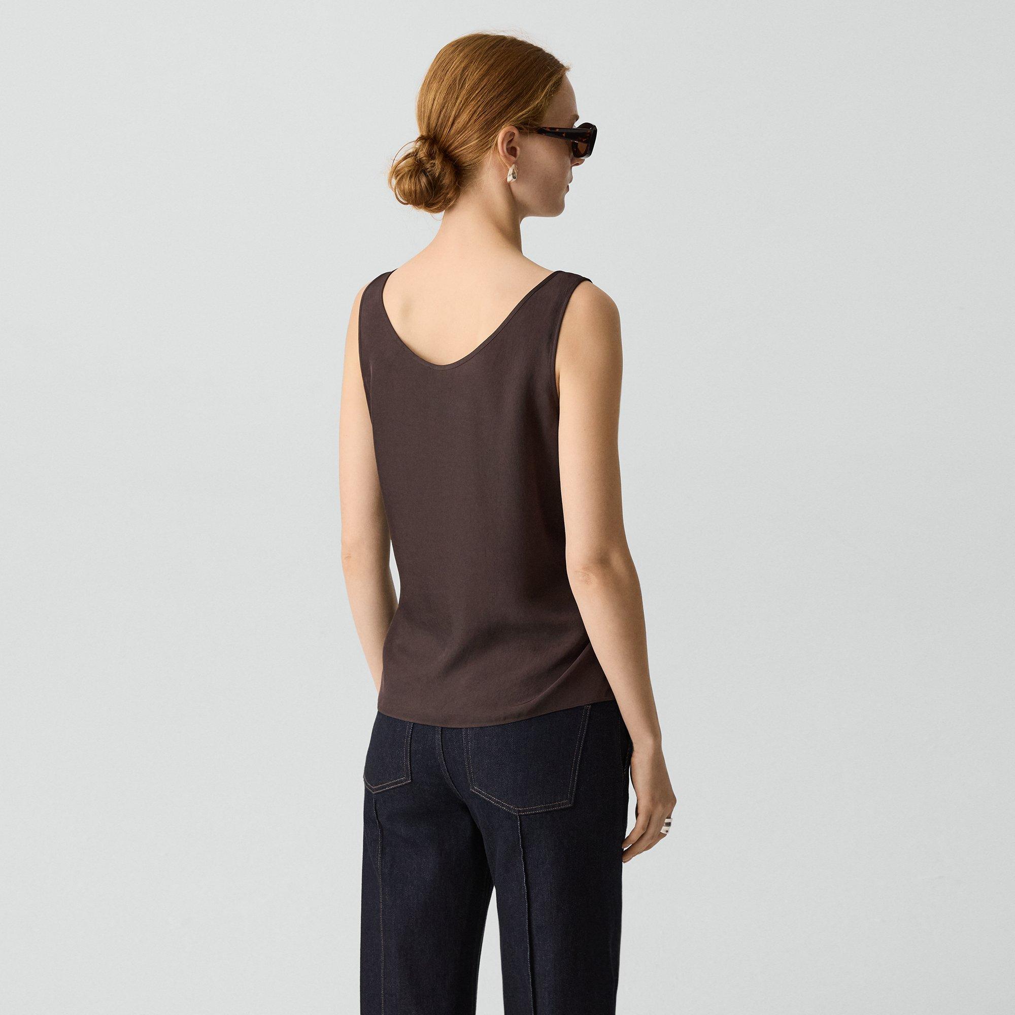 Tie-Waist Tank Top in Washed Twill