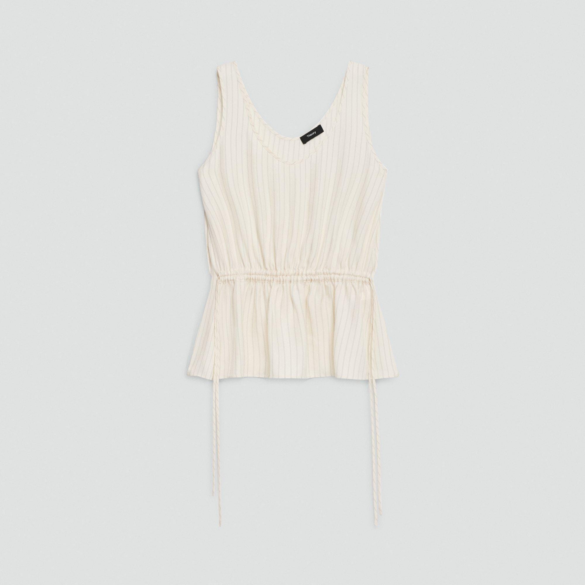 Tie-Waist Tank Top in Washed Stripe