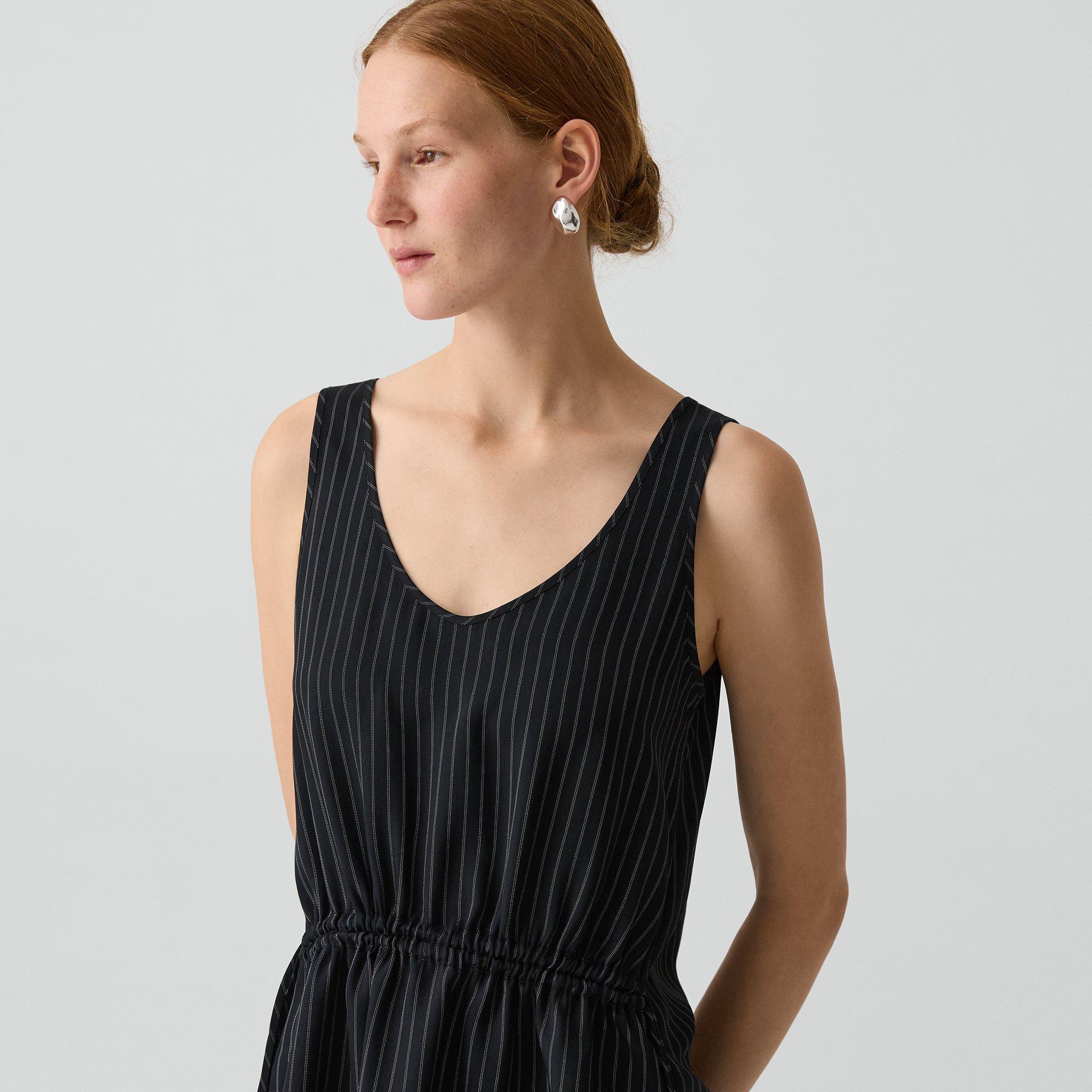 Tie-Waist Tank Top in Washed Stripe