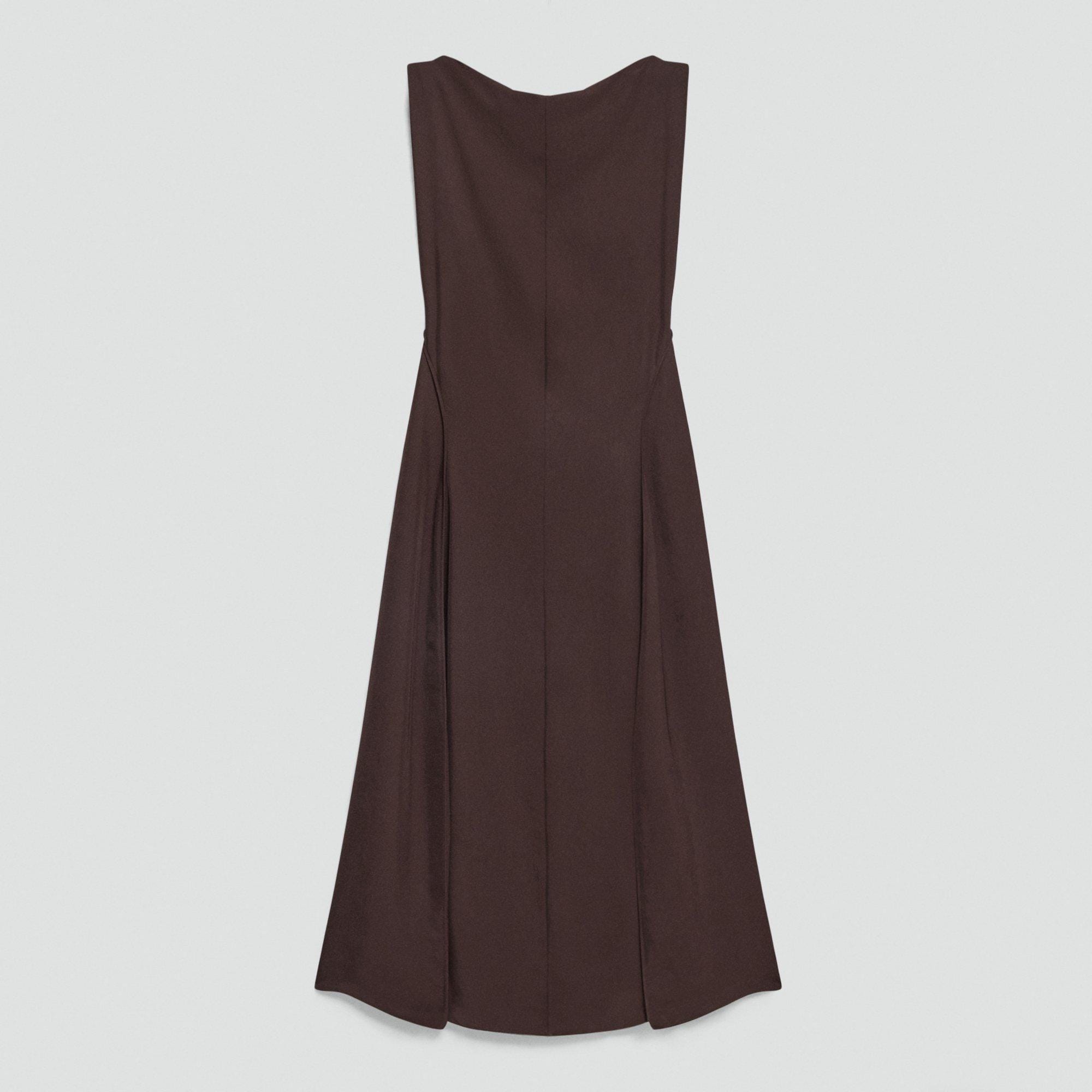 Draped Midi Dress in Washed Twill