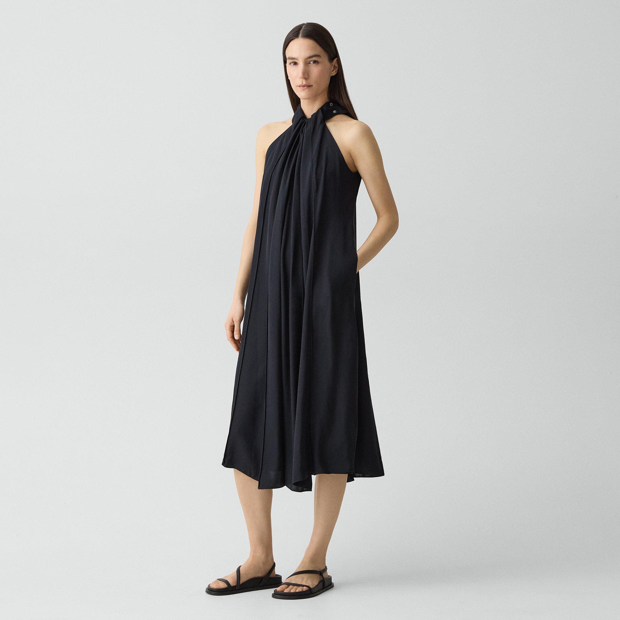 Tie-Waist Tank Dress in Washed Twill
