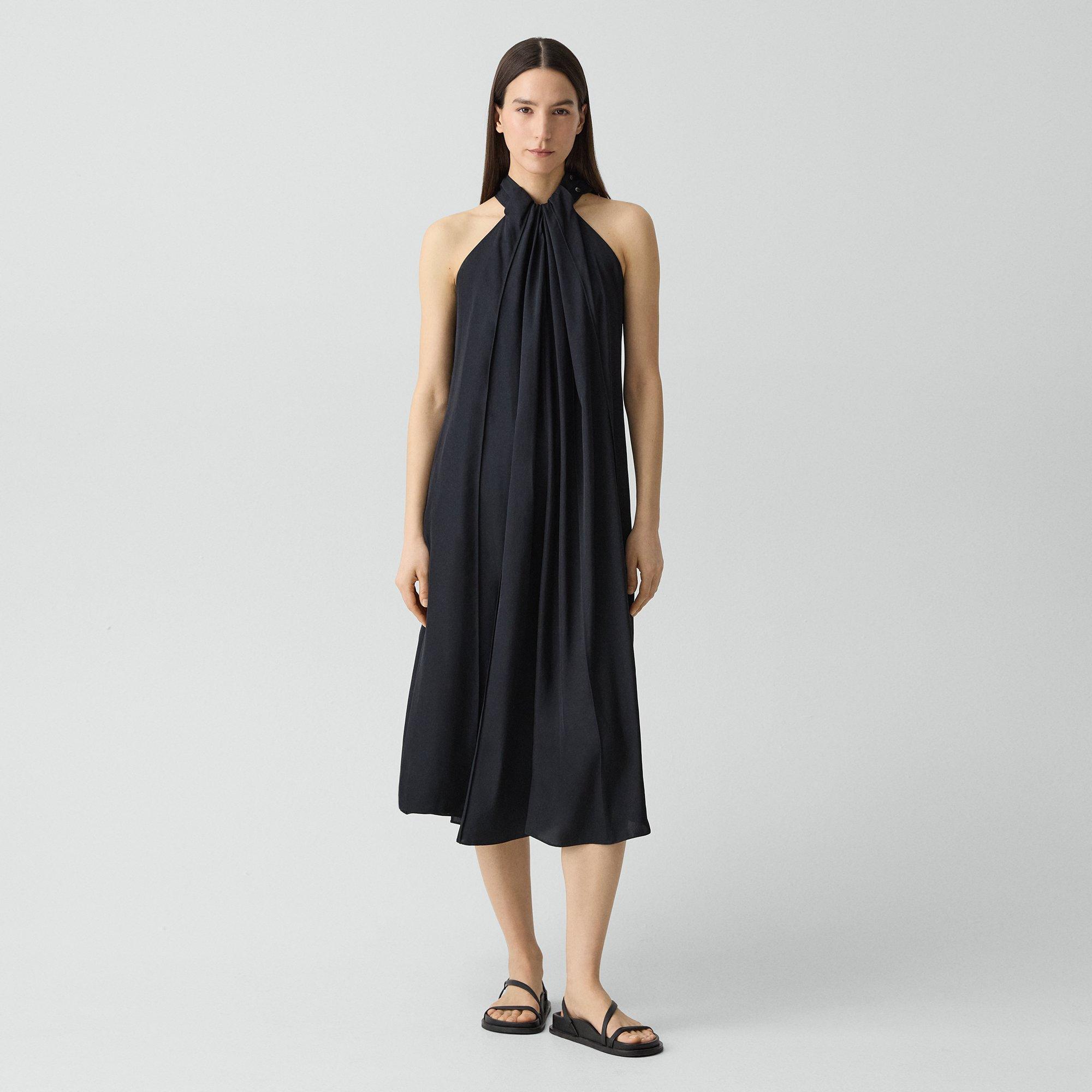Tie-Waist Tank Dress in Washed Twill