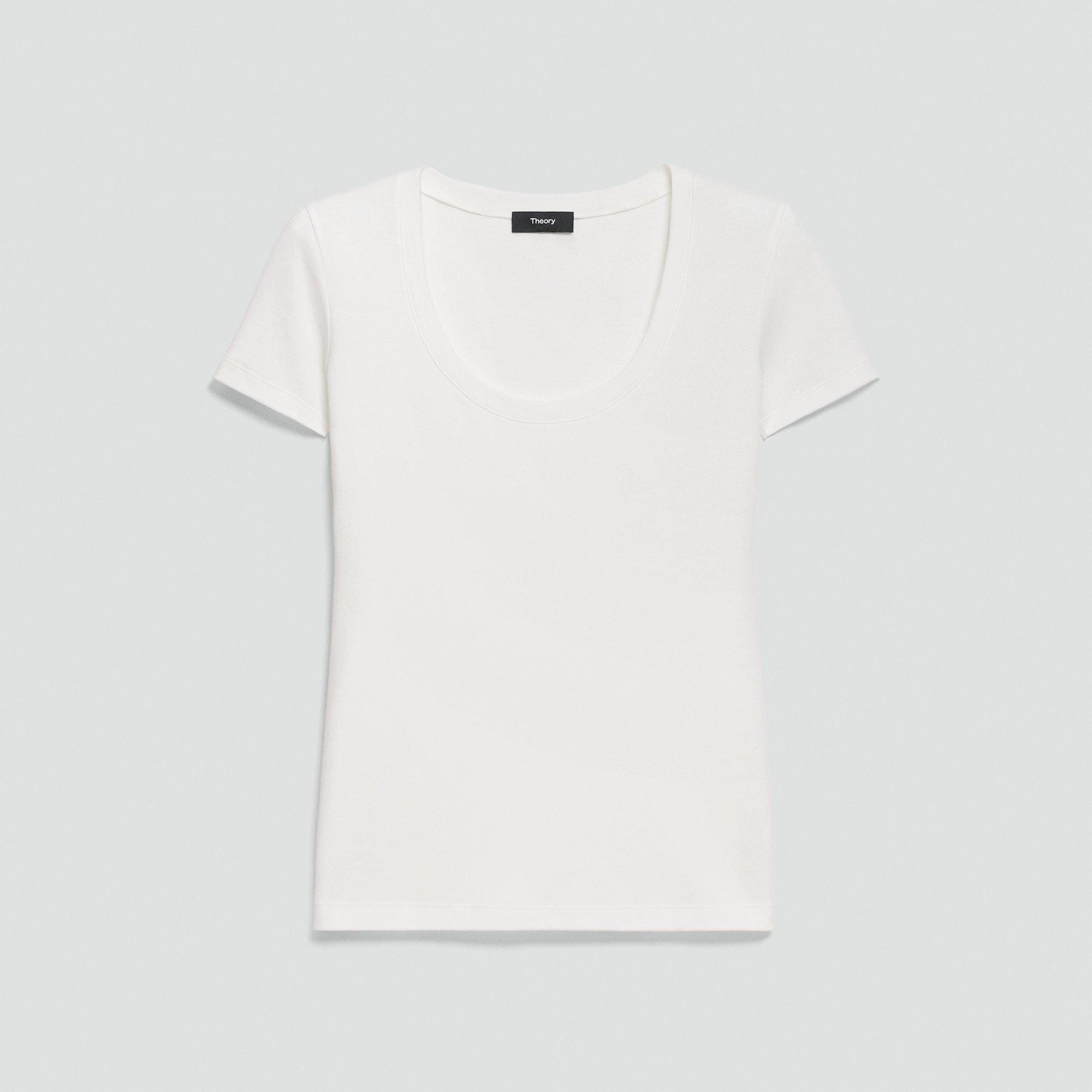 Scoop Neck Tee in Cotton