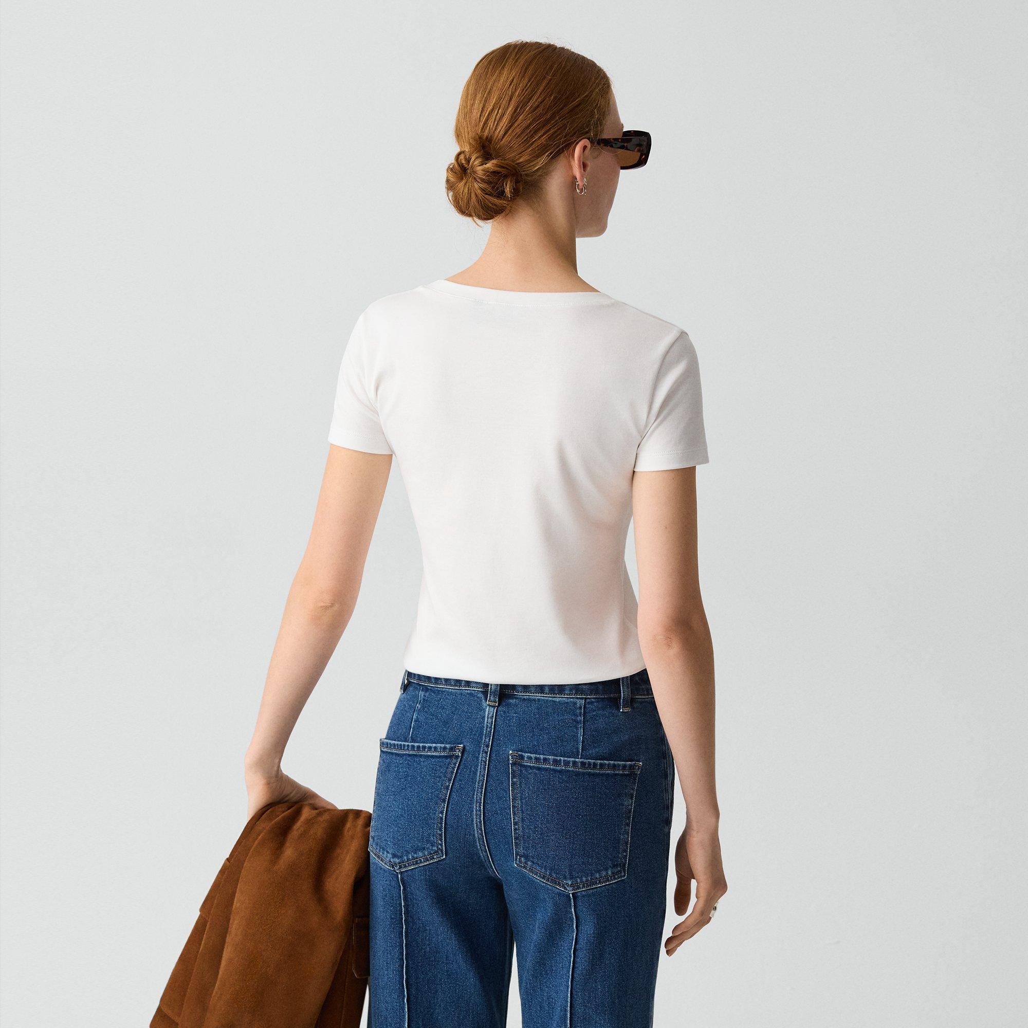 Scoop Neck Tee in Cotton