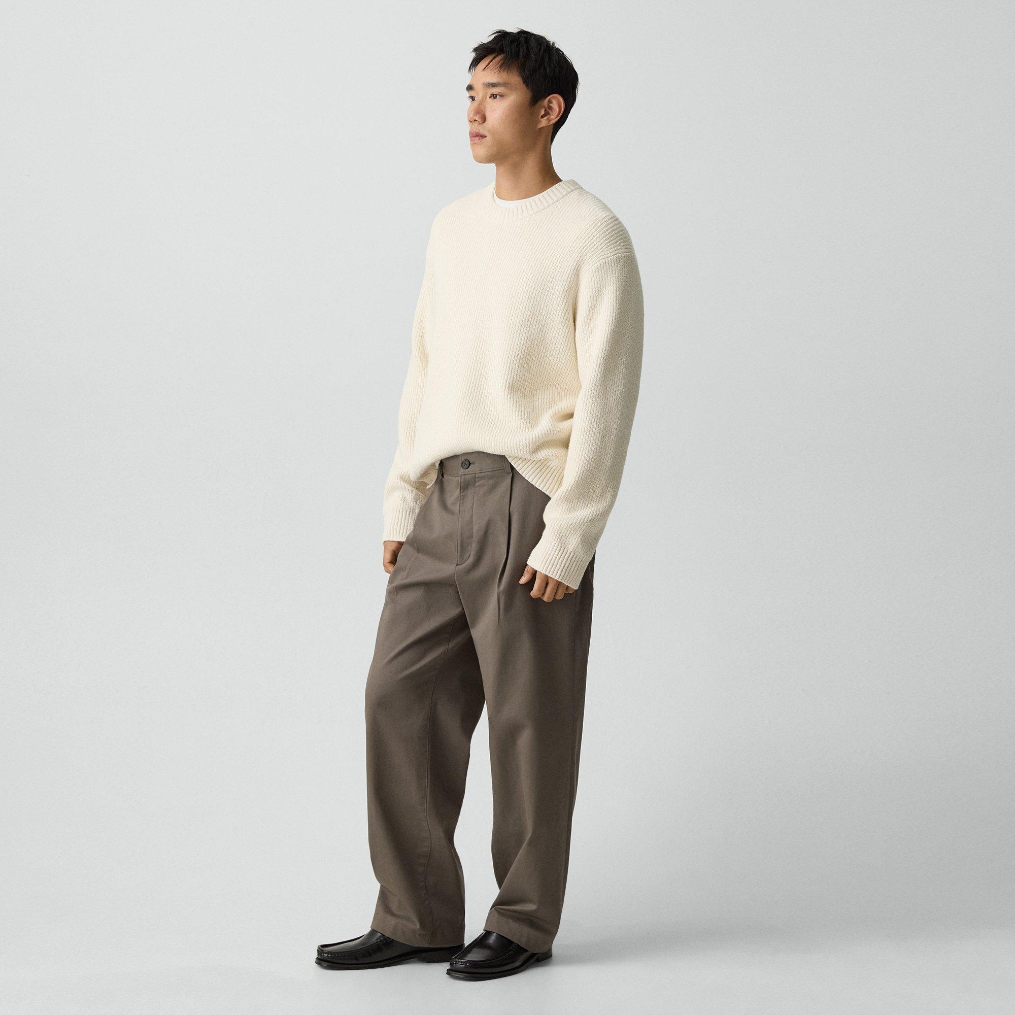 Relaxed Pleat Pant in Moonsoft Cotton
