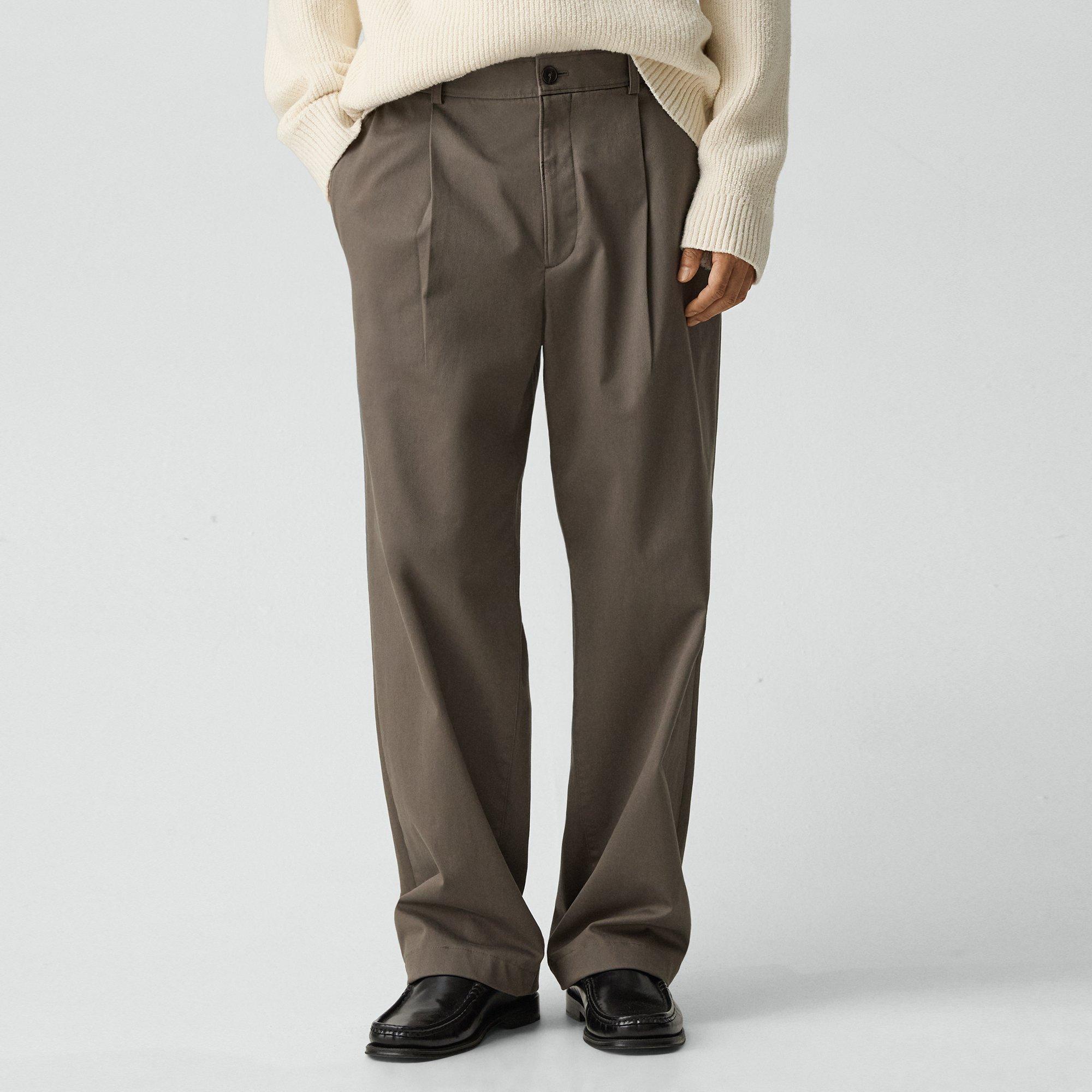 Relaxed Pleat Pant in Moonsoft Cotton