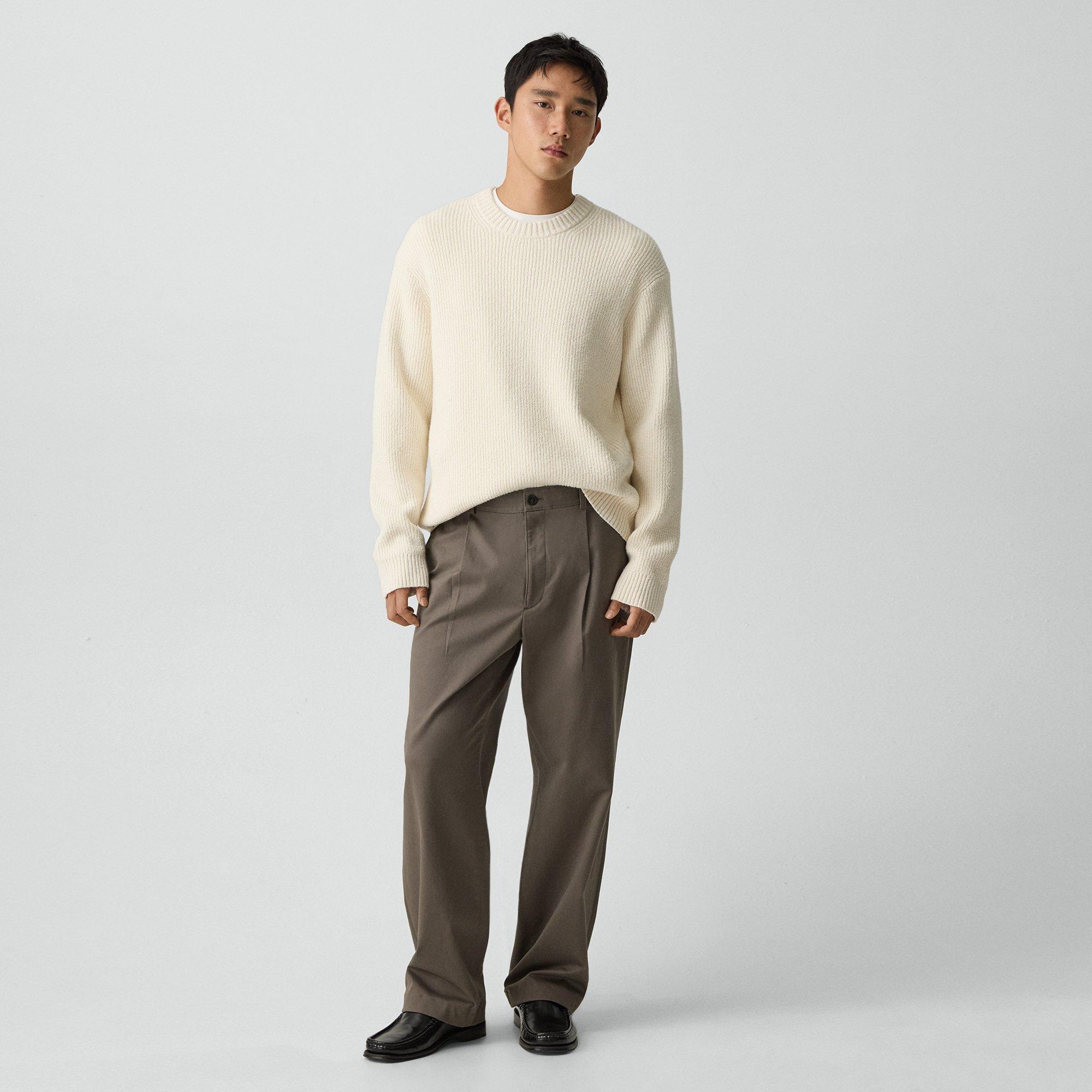 Relaxed Pleat Pant in Moonsoft Cotton