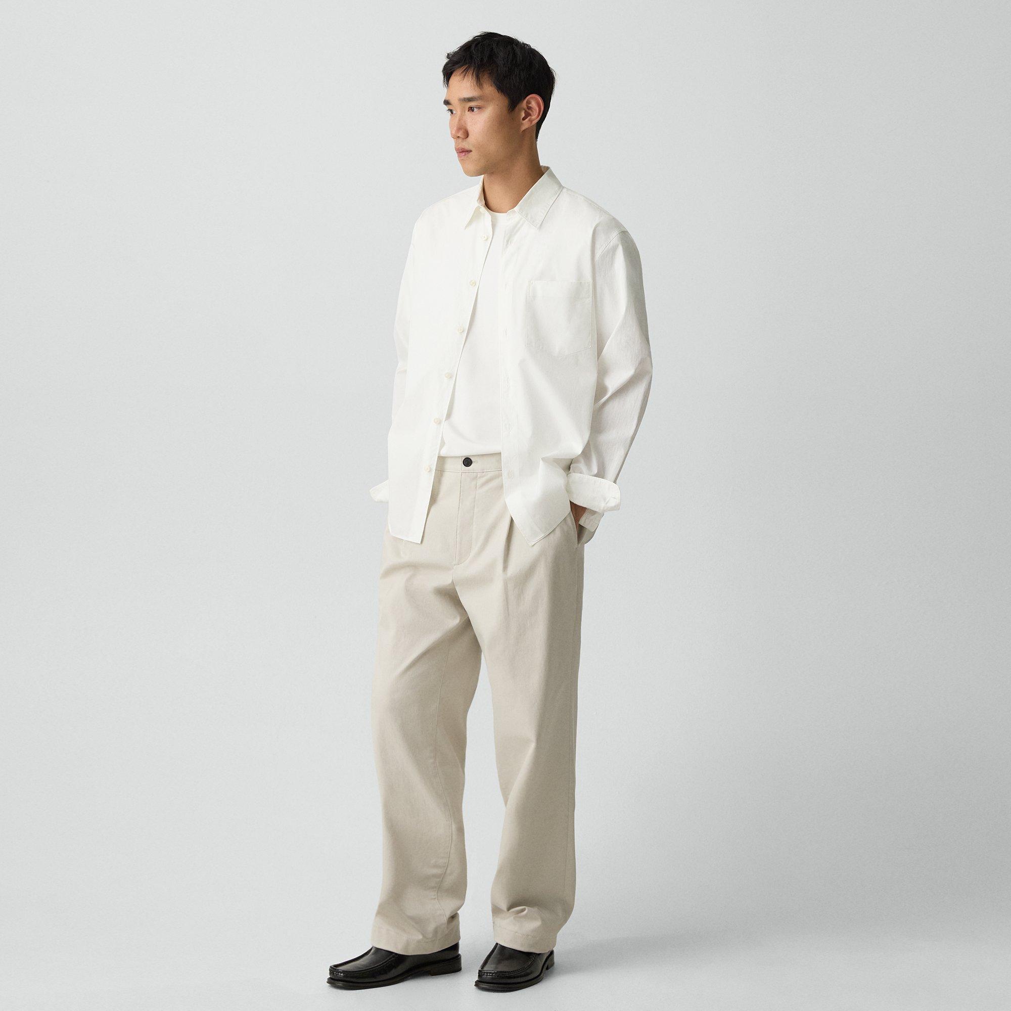 Relaxed Pleat Pant in Moonsoft Cotton