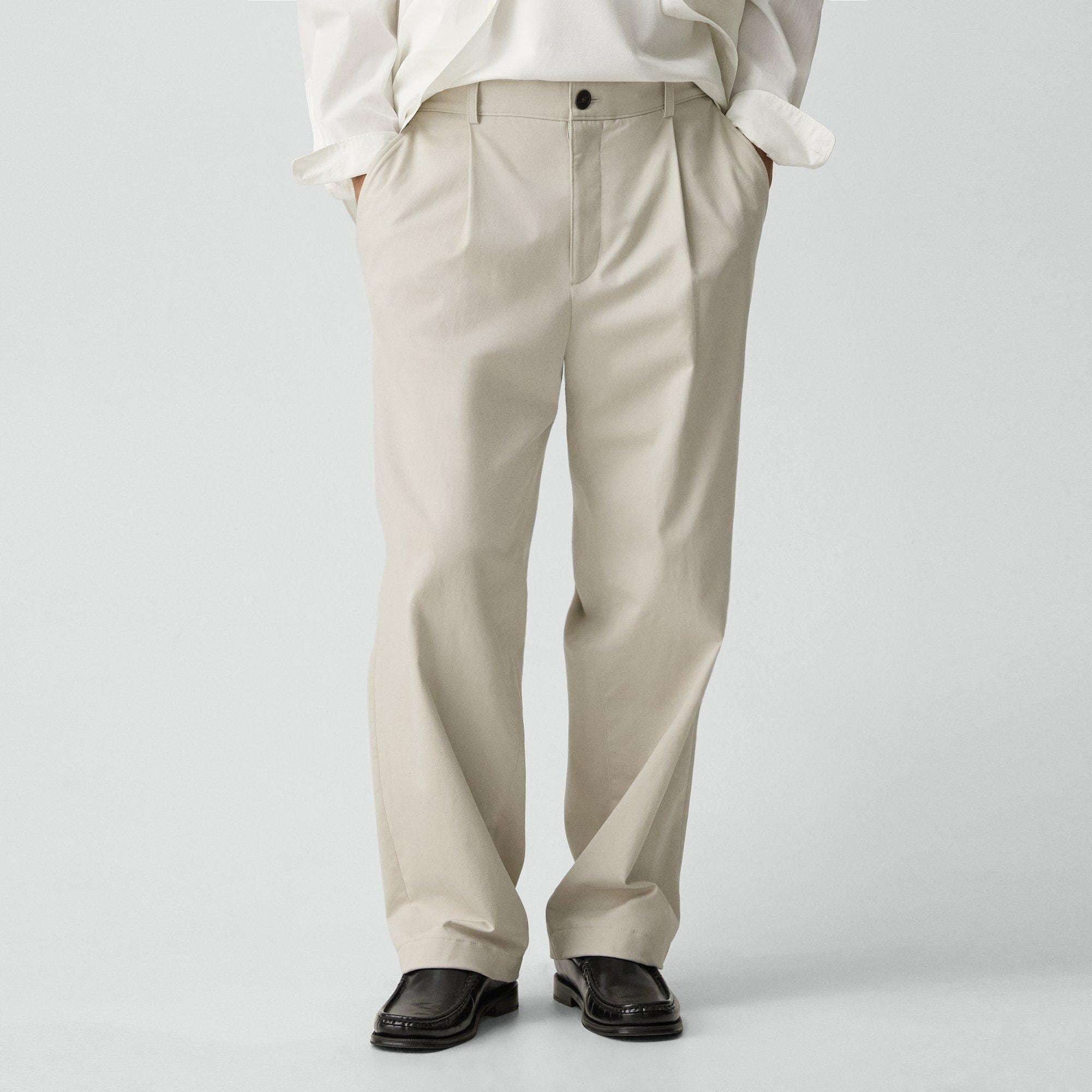 Relaxed Pleat Pant in Moonsoft Cotton