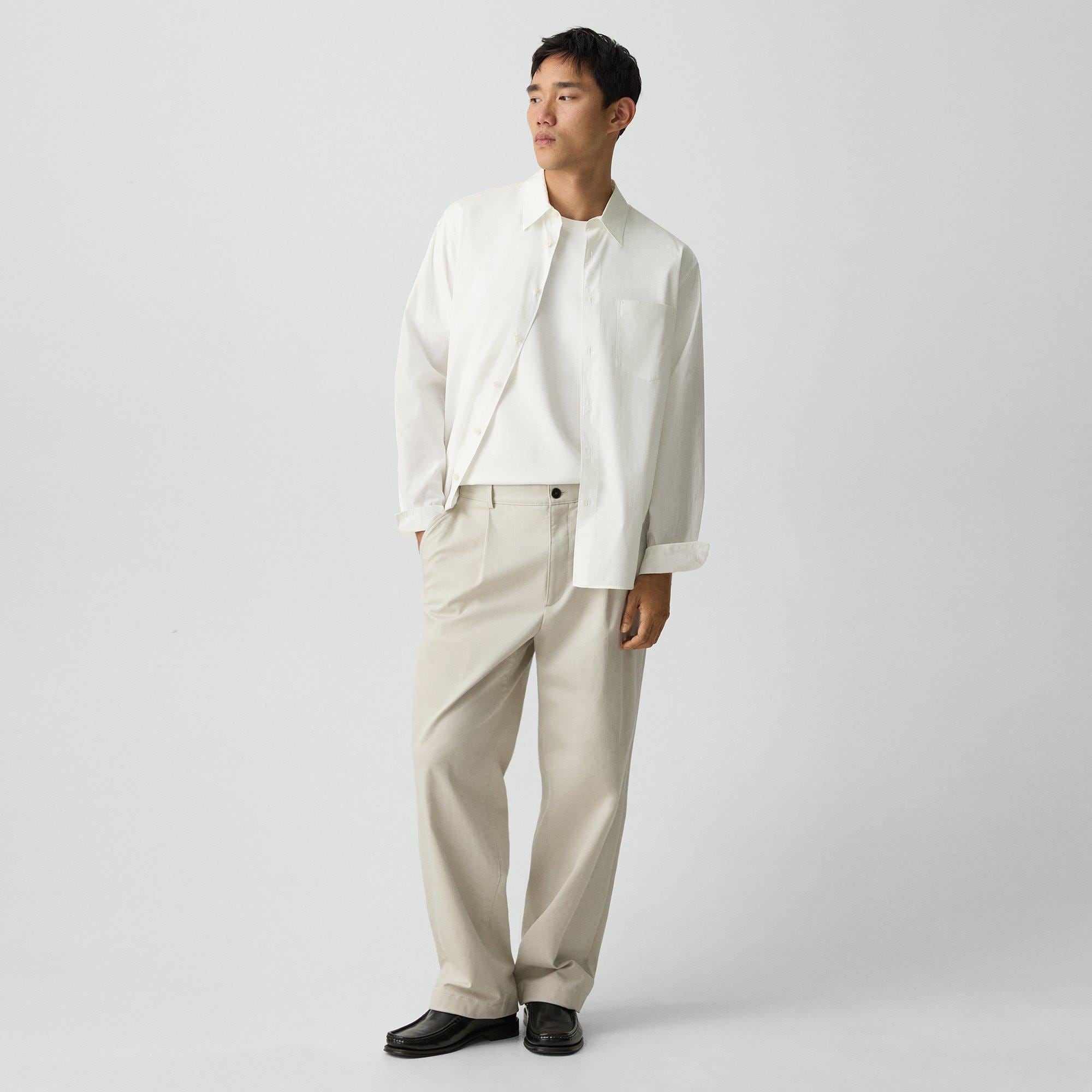 Relaxed Pleat Pant in Moonsoft Cotton