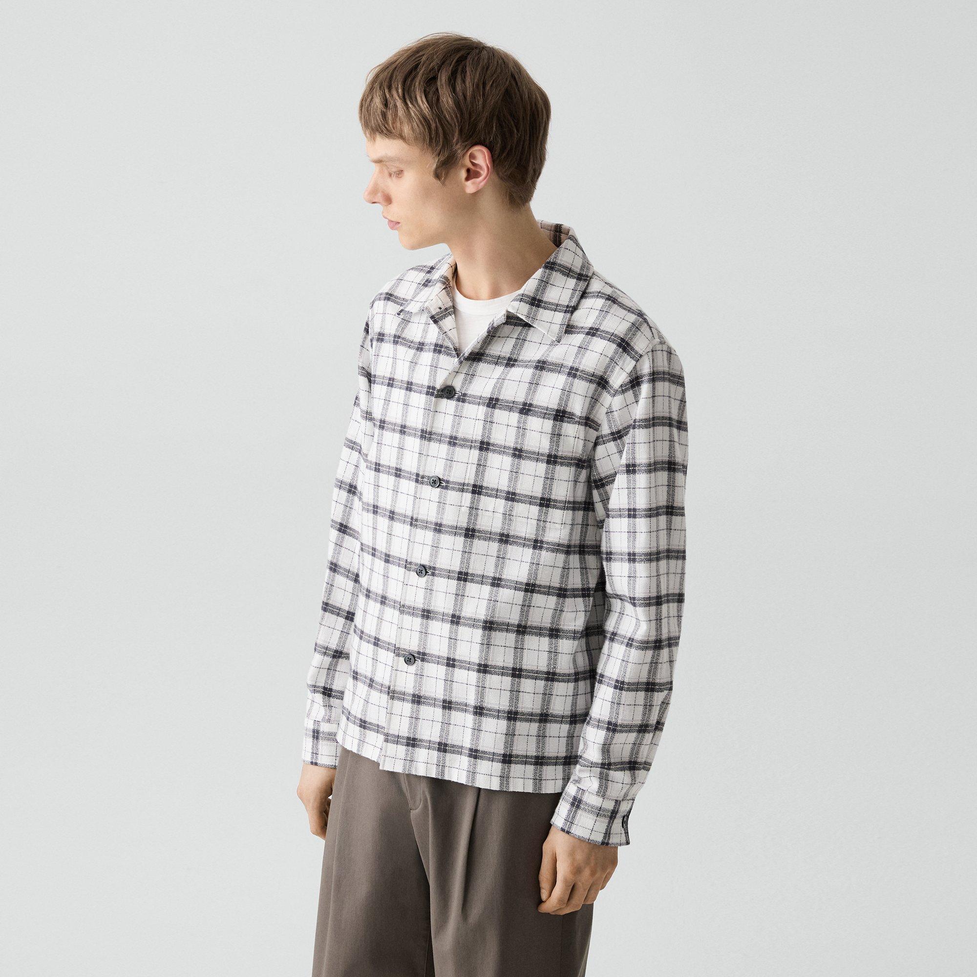 Button-Up Shirt in Checked Cotton