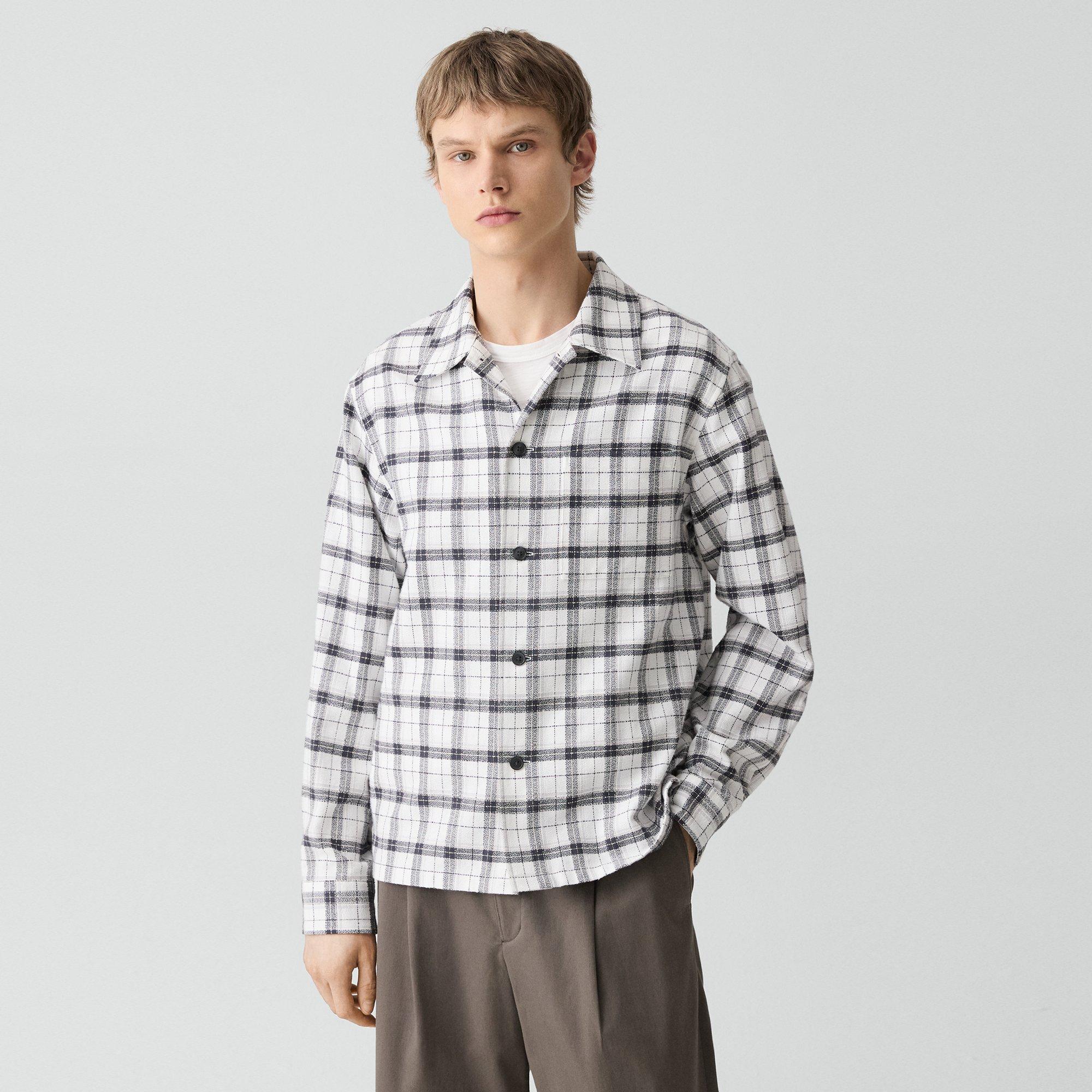 Button-Up Shirt in Checked Cotton