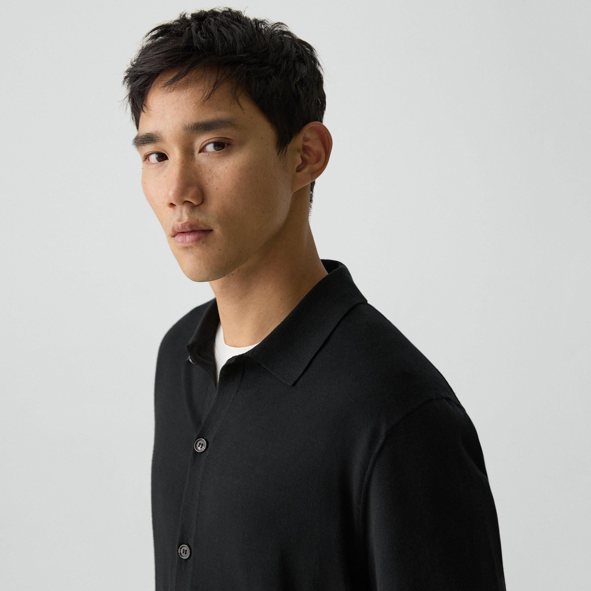 Button-Down Sweater in Regal Wool