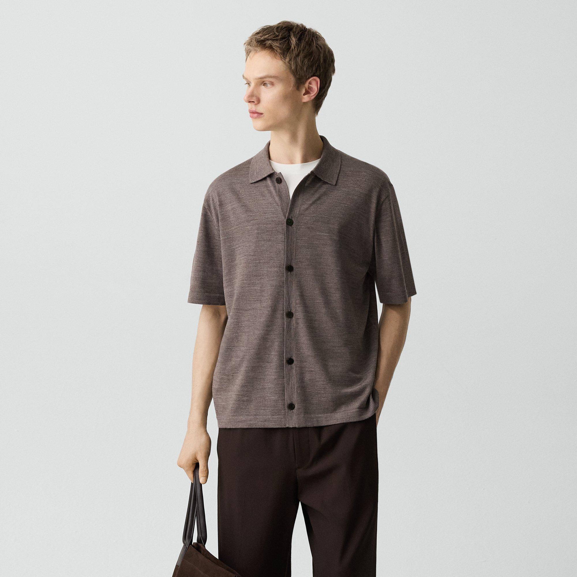 Button-Down Sweater in Regal Wool