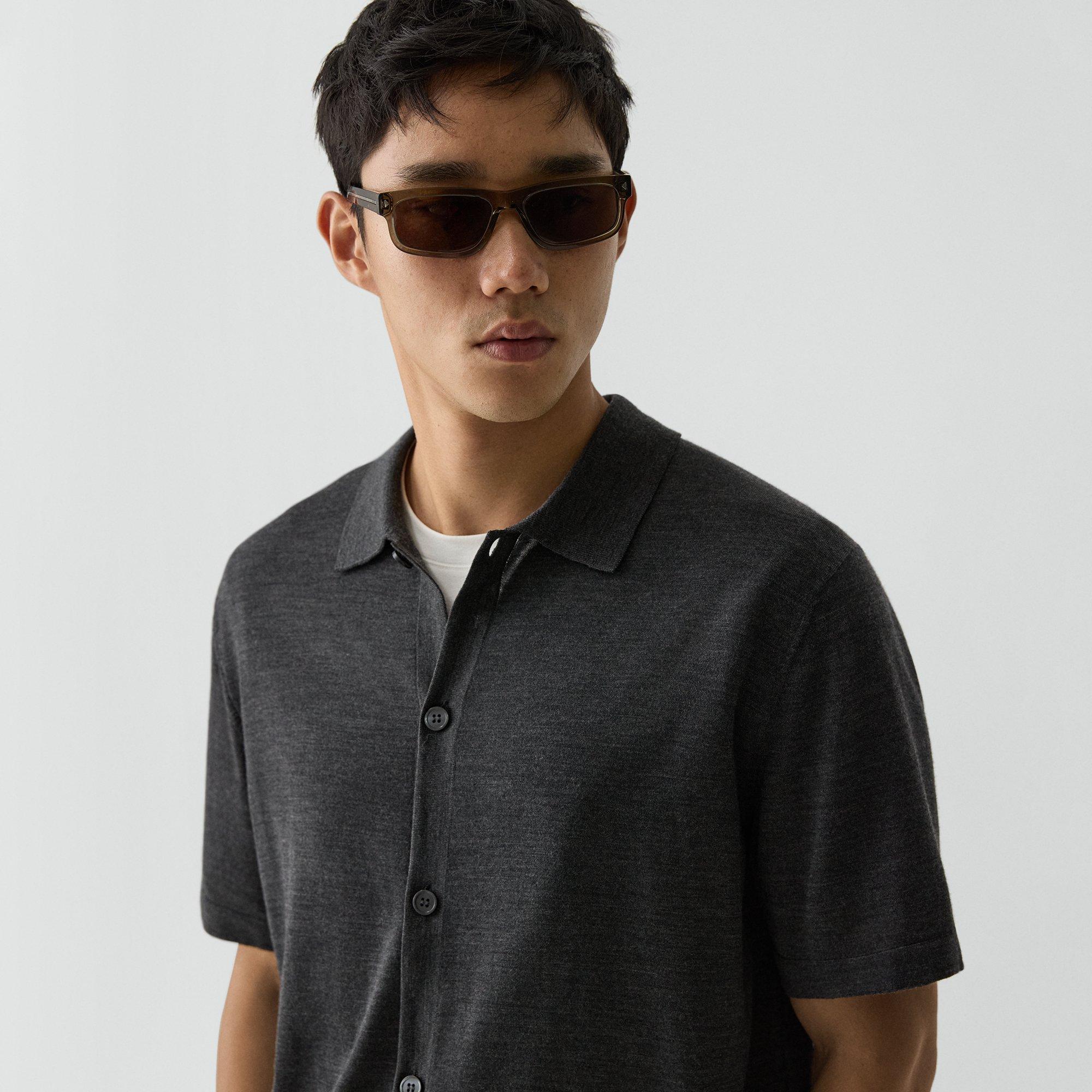 Button-Down Sweater in Regal Wool