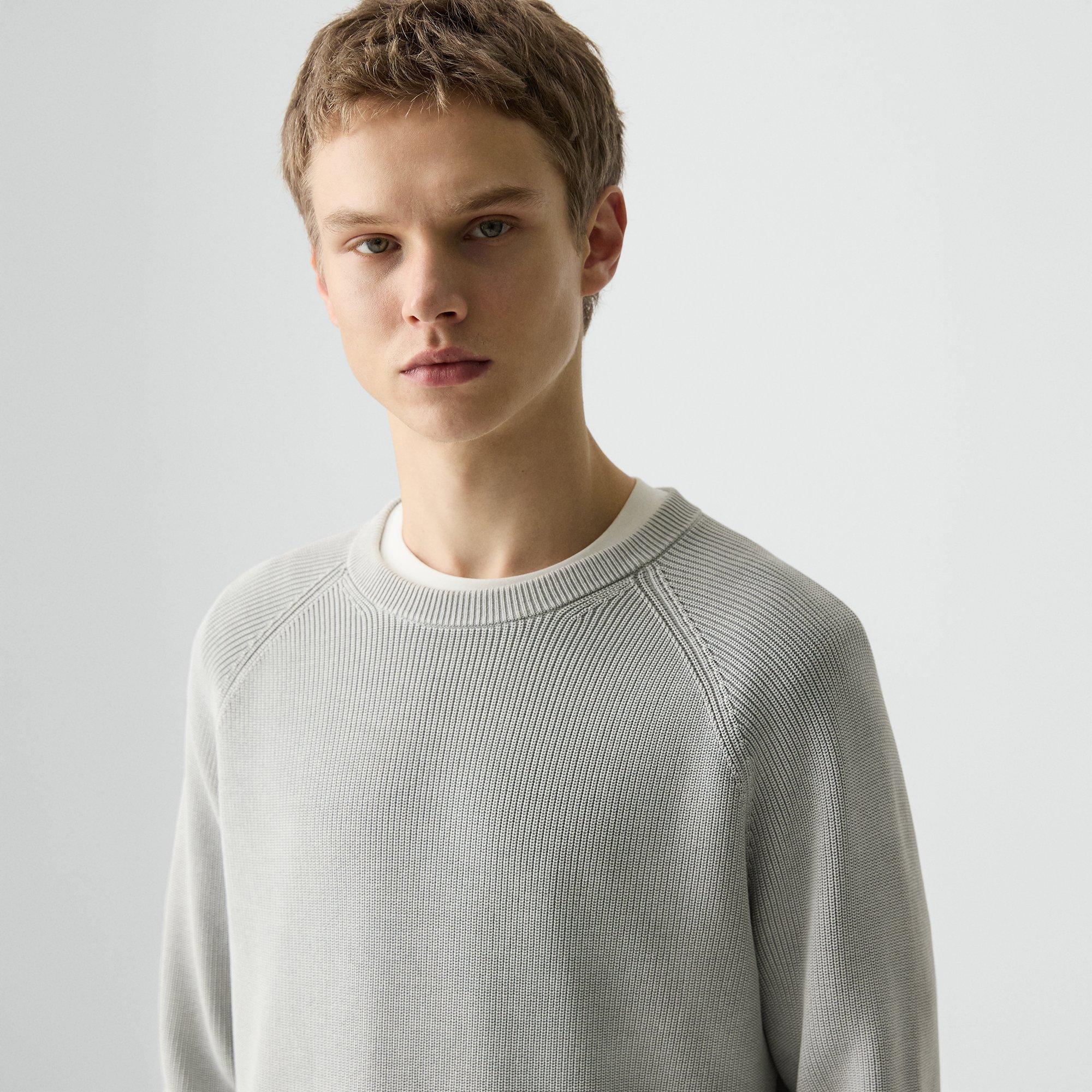 Washed Crewneck Sweater in Cotton