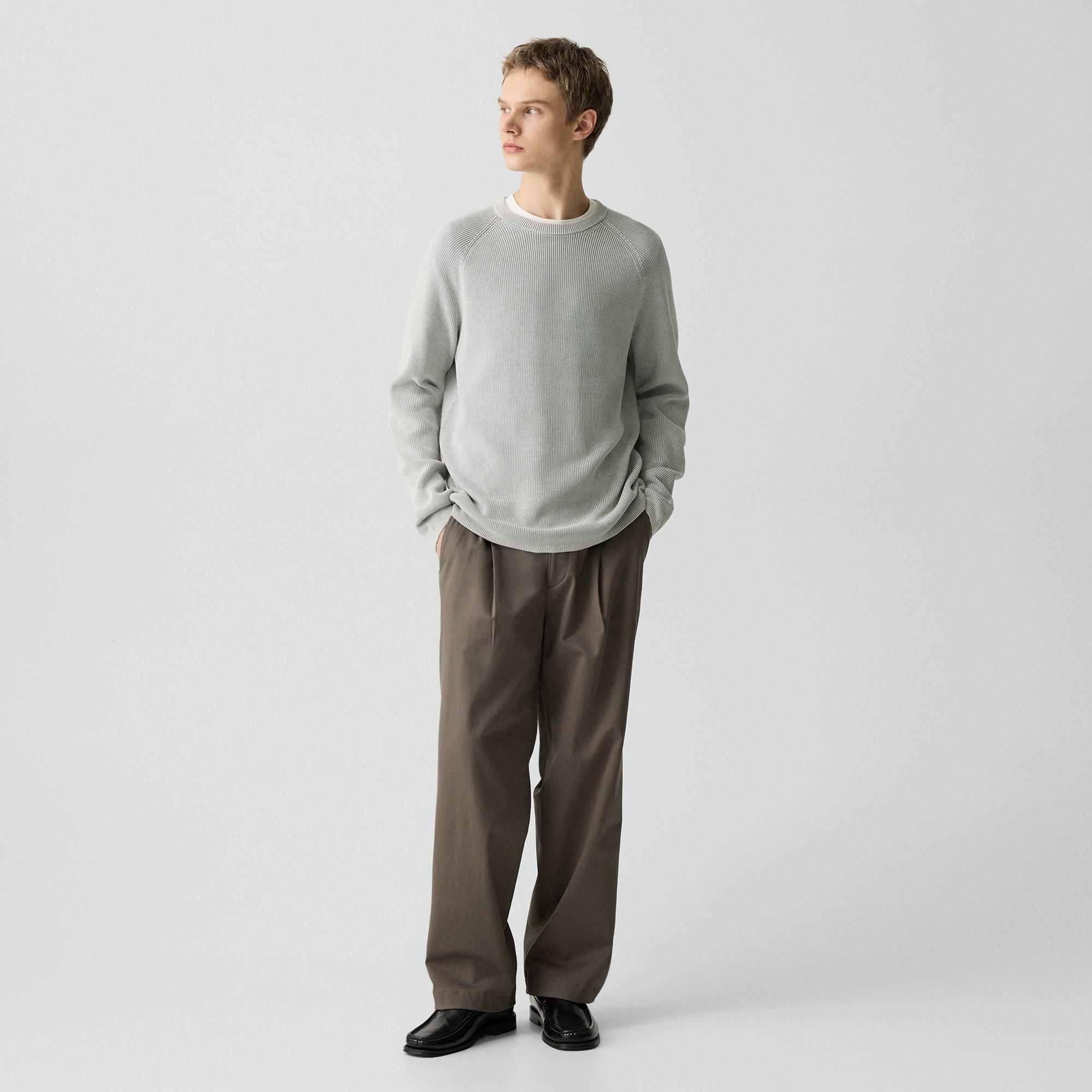 Washed Crewneck Sweater in Cotton