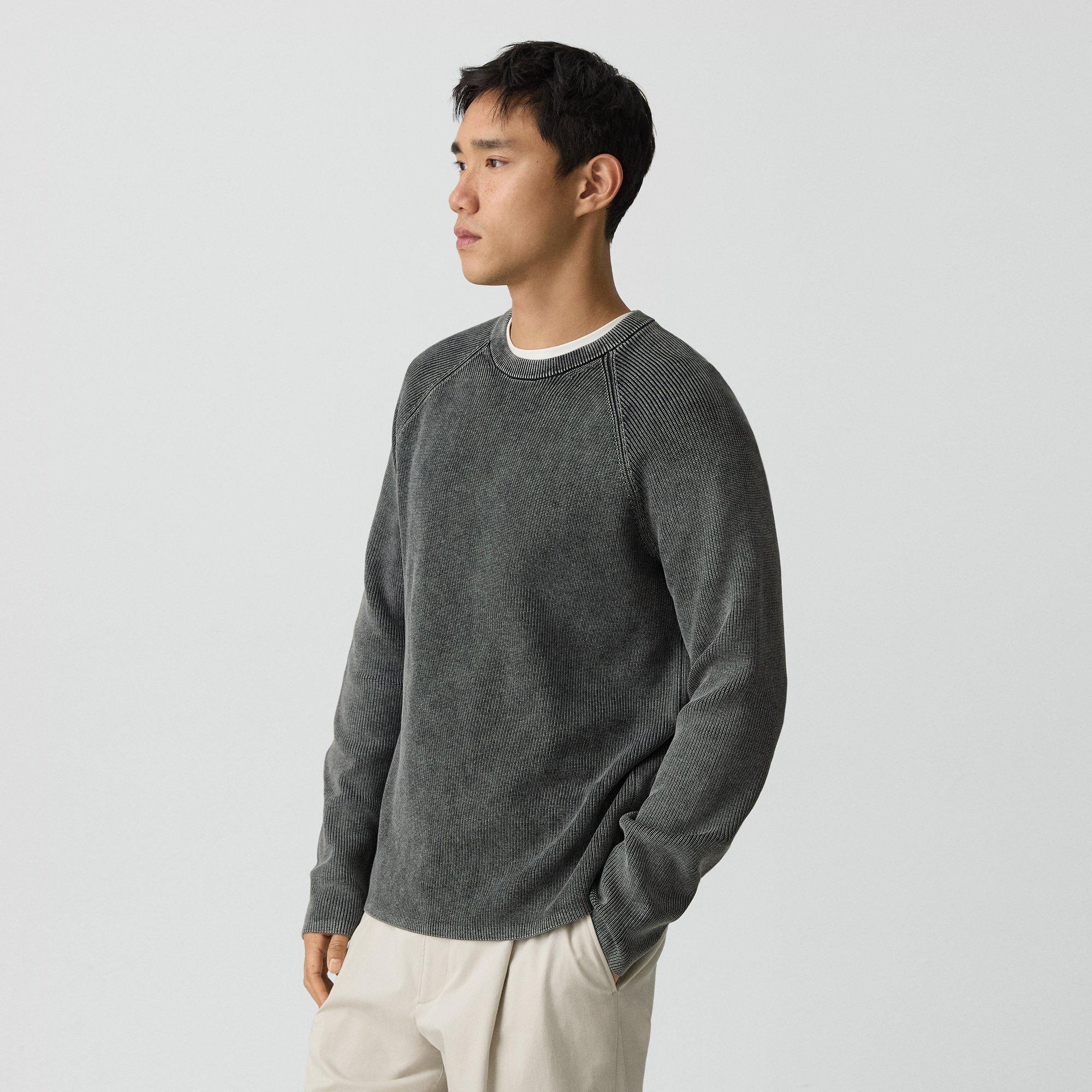 Washed Crewneck Sweater in Cotton