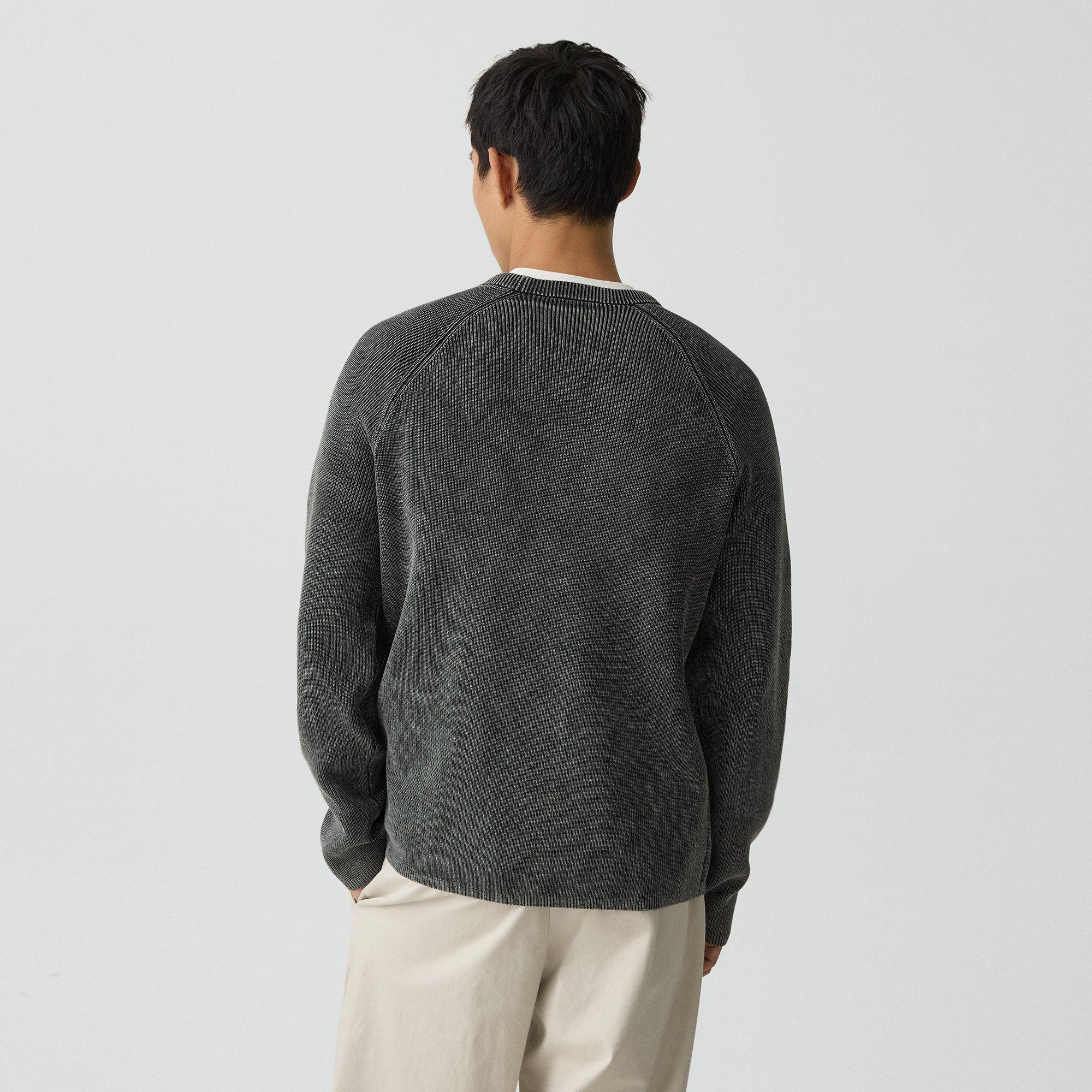 Washed Crewneck Sweater in Cotton
