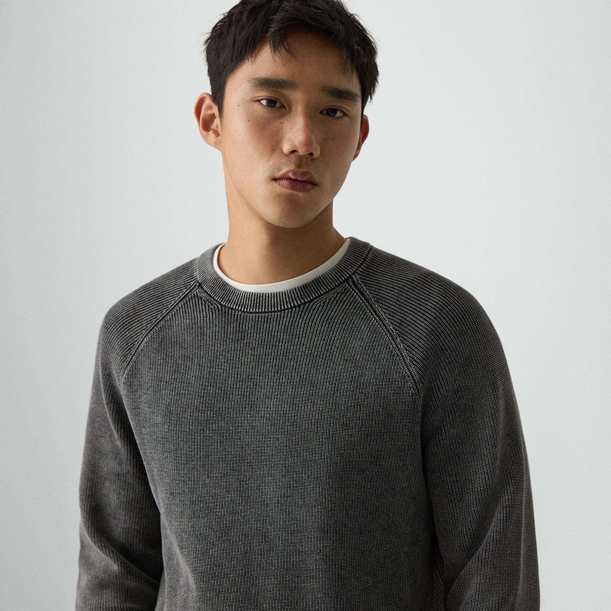 Washed Crewneck Sweater in Cotton