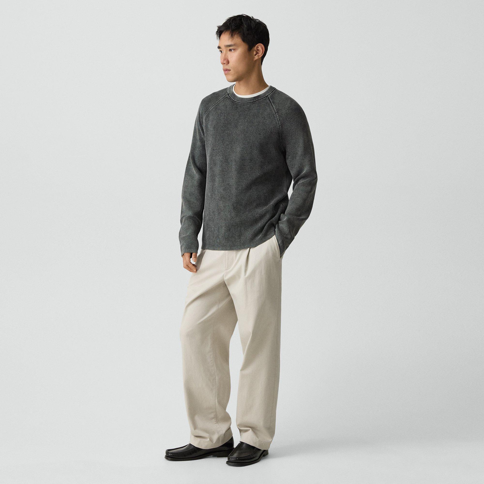 Washed Crewneck Sweater in Cotton